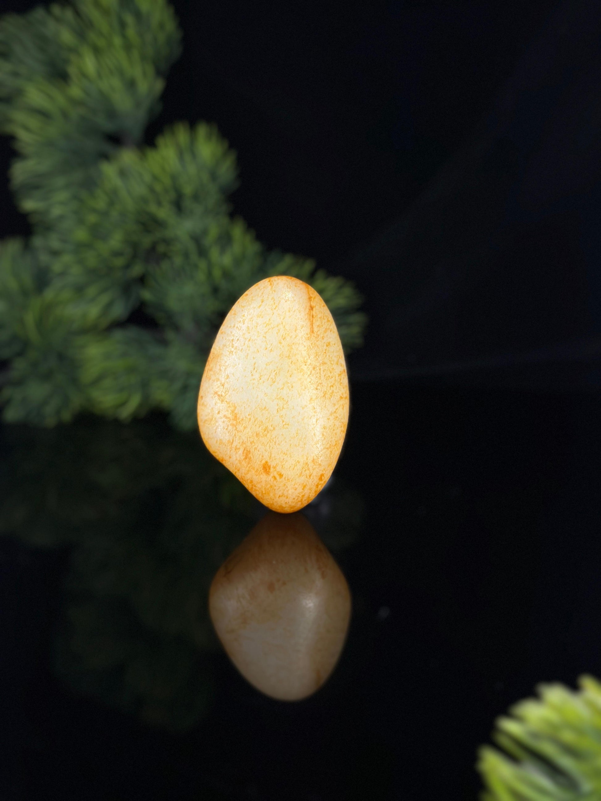 新疆天然和田玉白玉通体洒金皮收藏级籽料手把件（yc476251）