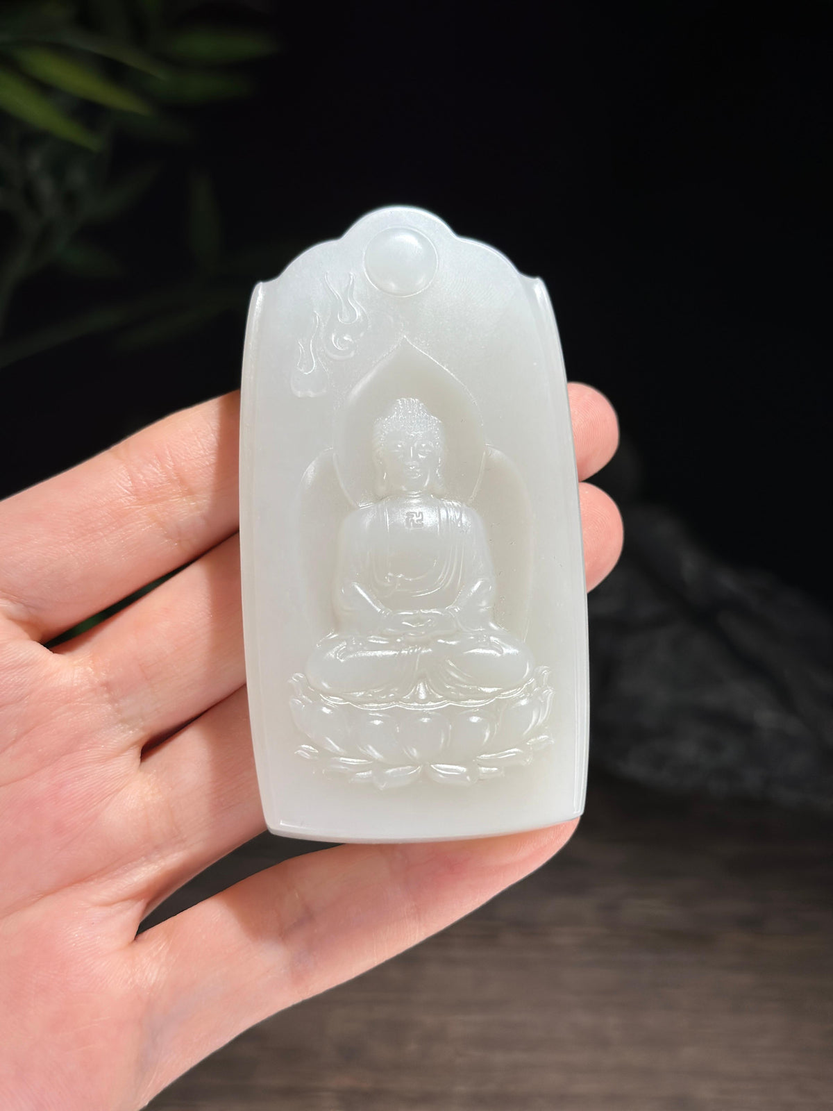 和田玉白玉大日如来挂件（yc731654）