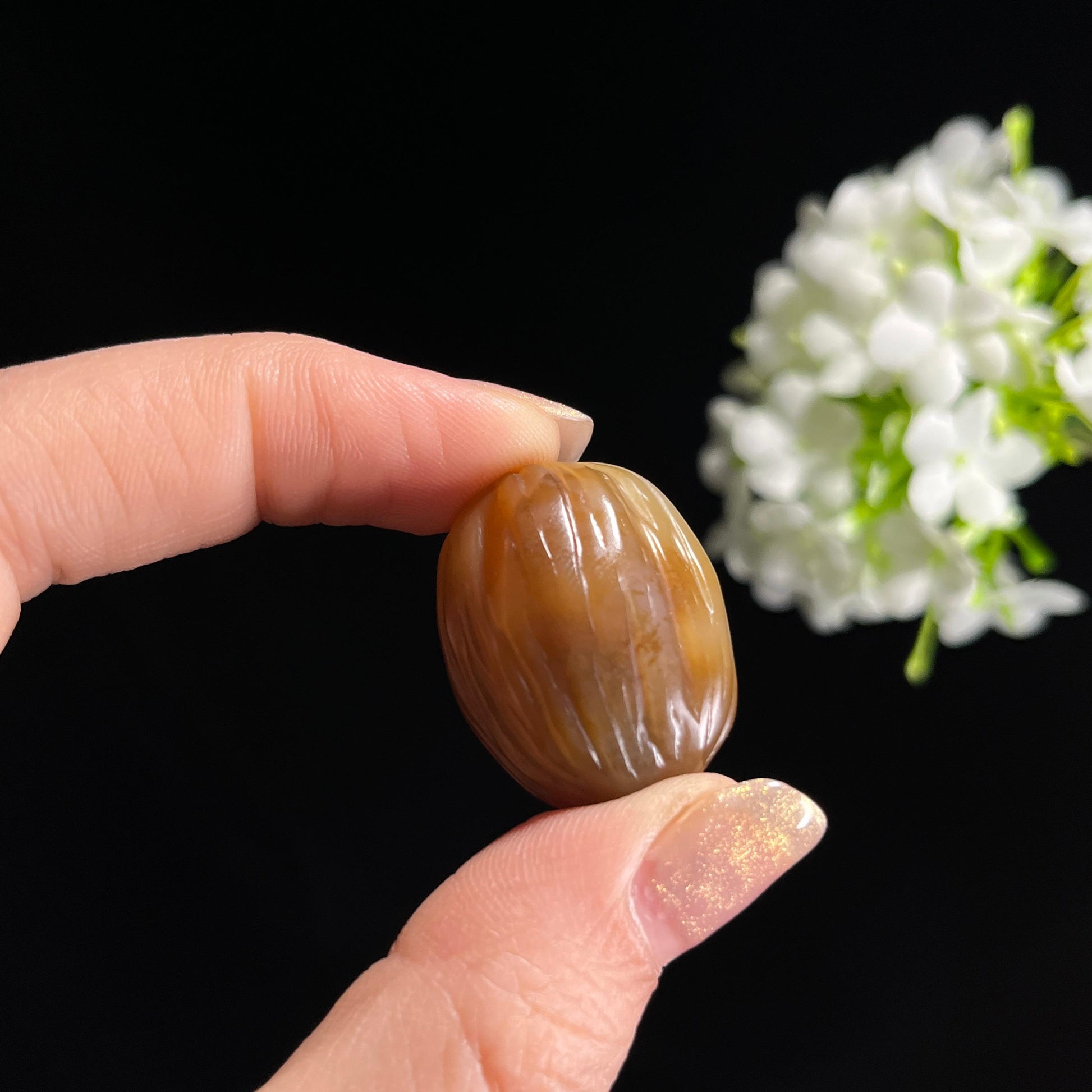 广告流，新疆天然和田玉糖玉“蜜蜡吉枣”红枣雕刻挂件（yc312733）