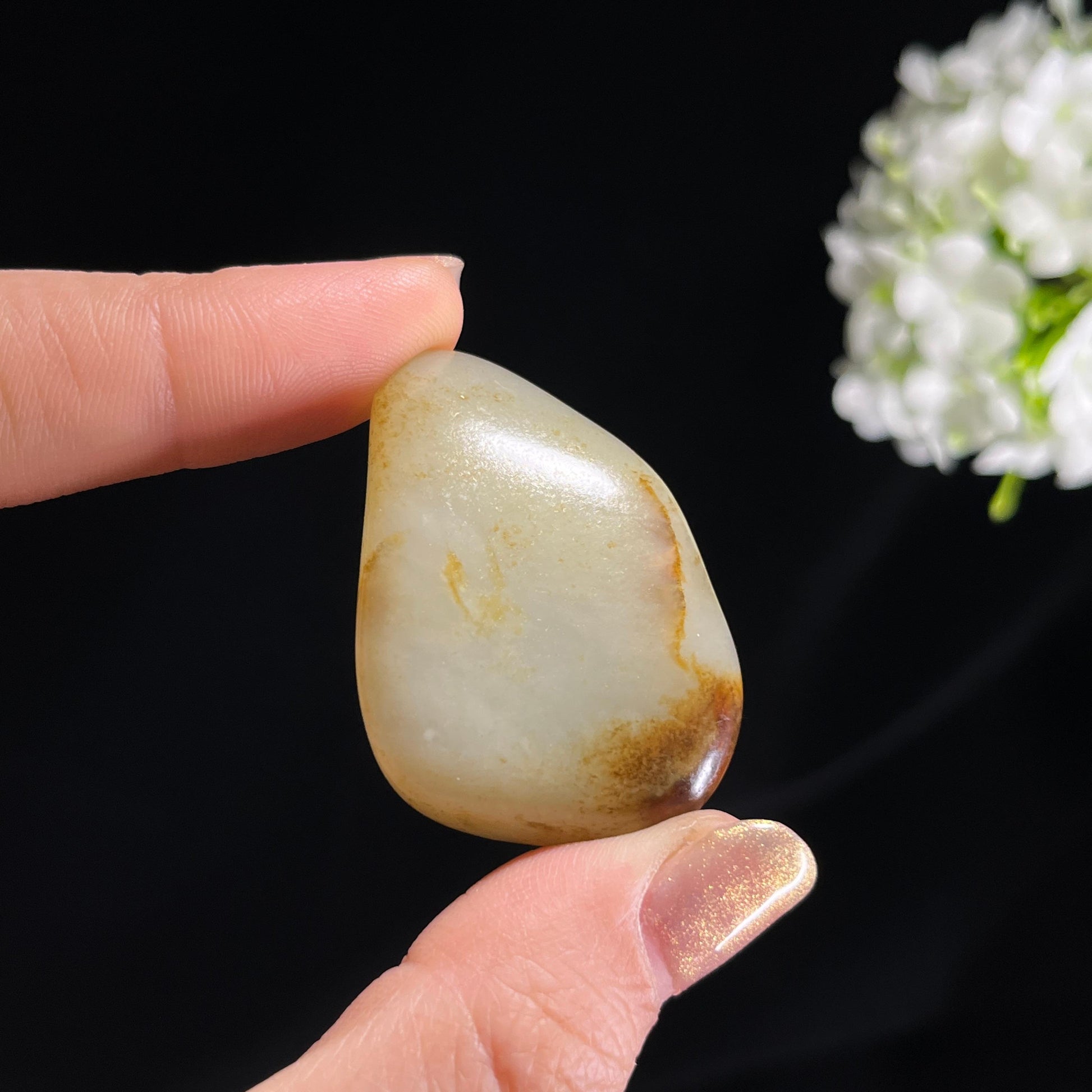 和田玉洒金秋梨皮籽料原石（yc297981）