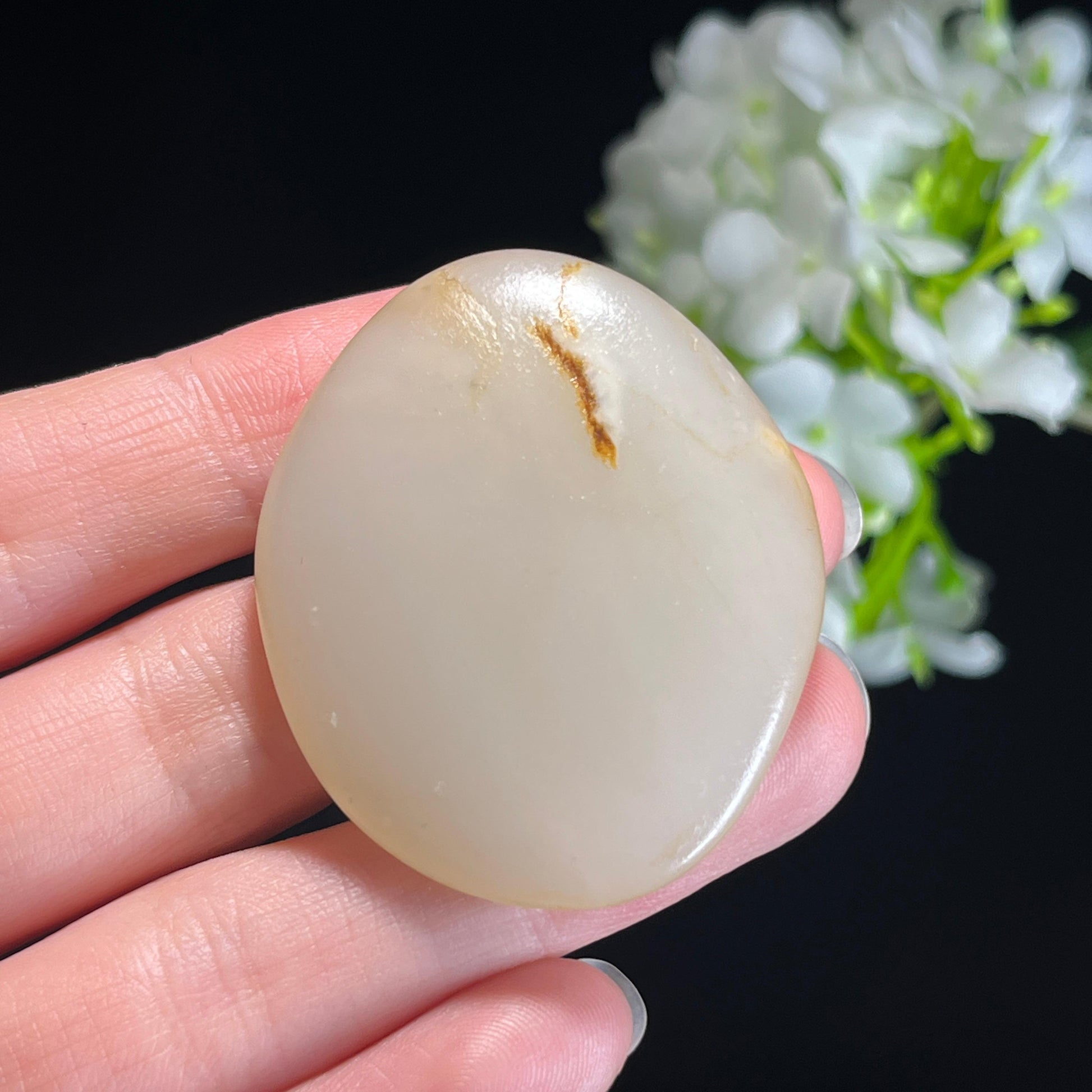 和田玉白玉“玉纹凝霜”洒金皮籽料（yc337600）