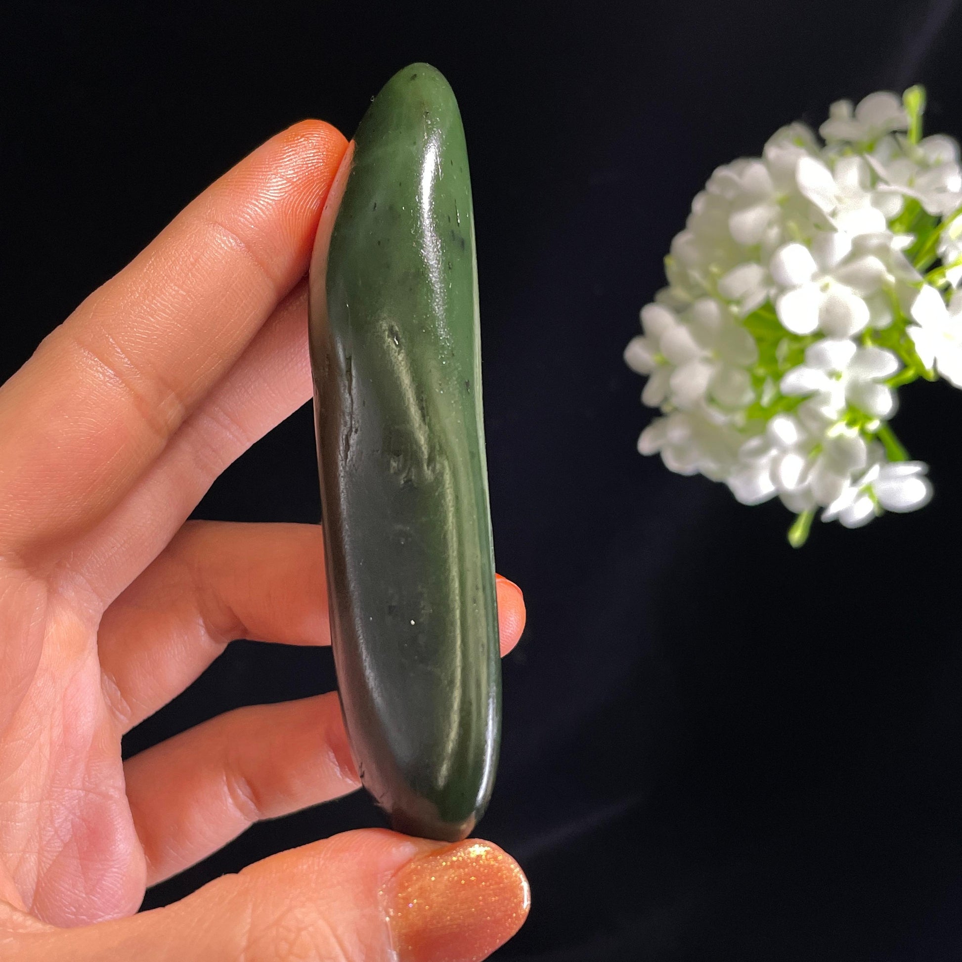 新疆天然和田玉 “苍渊流翠” 碧玉籽料（yc375266）