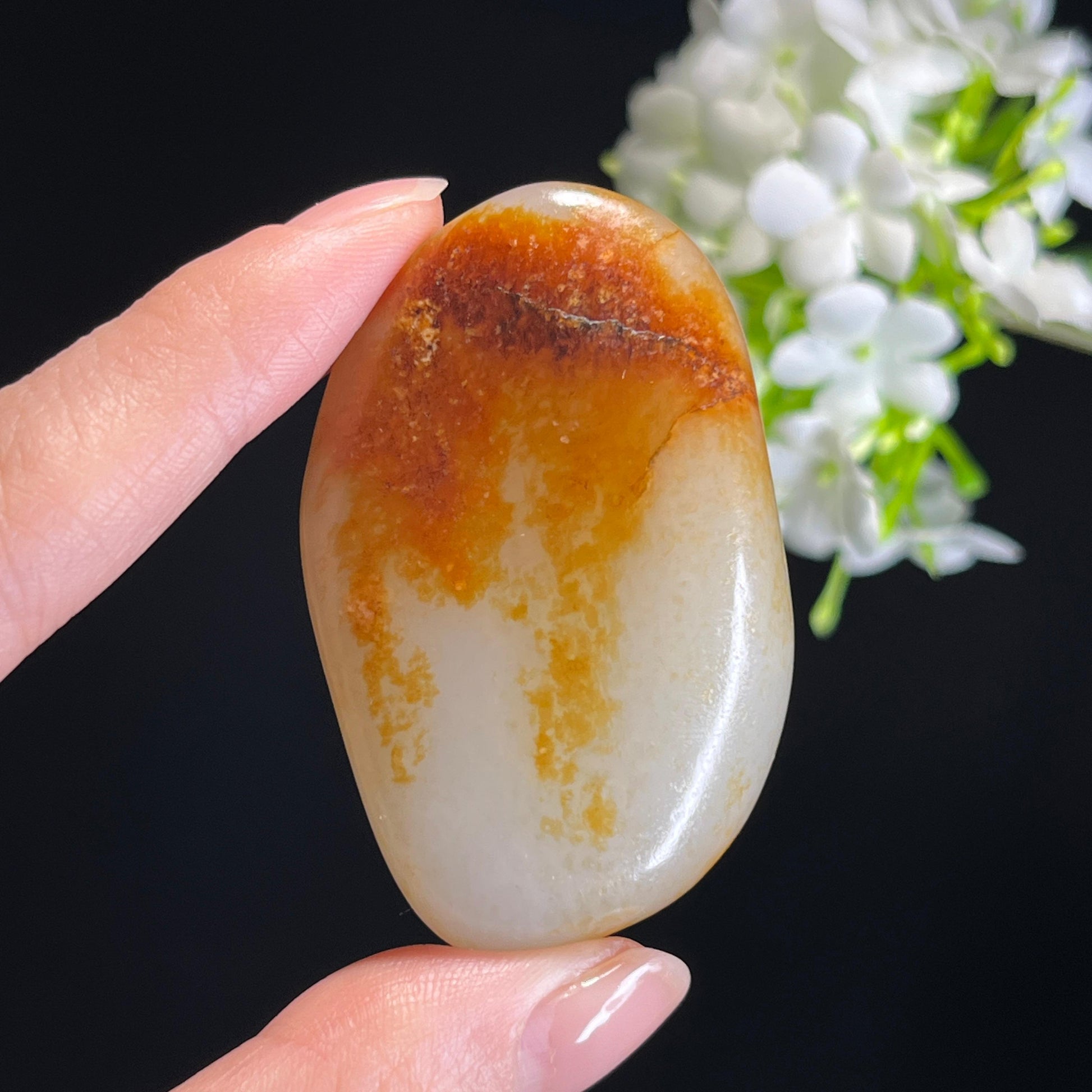 和田玉白玉“一念红尘”红皮白肉籽料（yc334106）