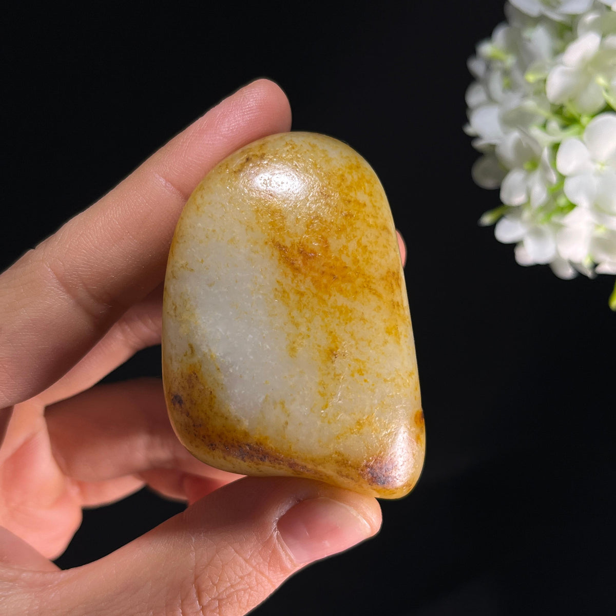 和田玉白玉“金屑浮秋”黑皮洒金皮籽料（yc350498）