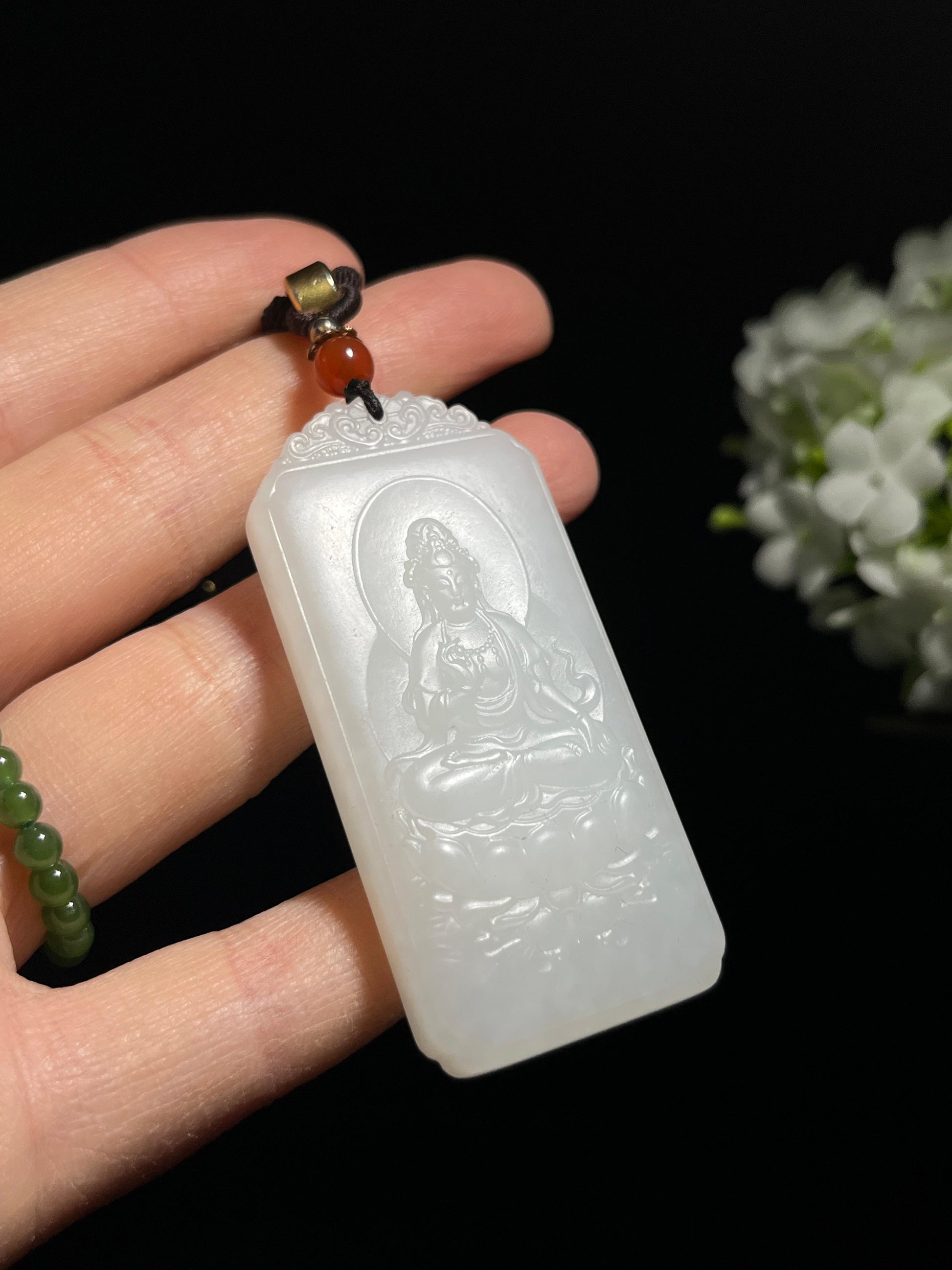 和田玉观音牌吊坠（yc258302）