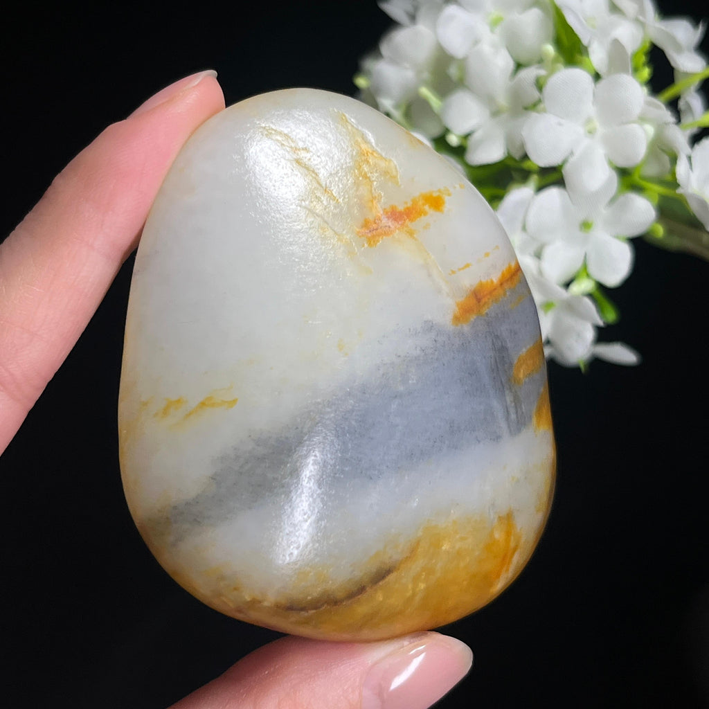 和田玉洒金青花“云纹金皮籽”籽料原石（yc297606）