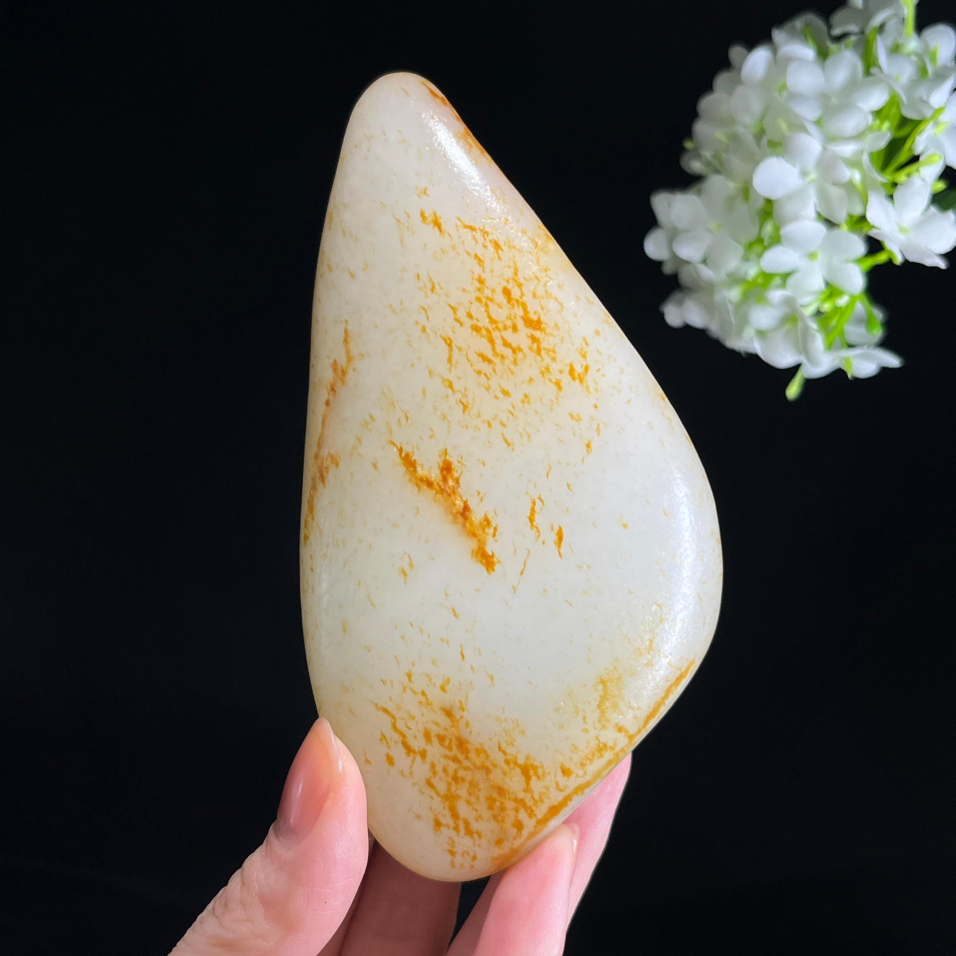 和田玉暖白种“烟霞金峰”通体洒金皮籽料（yc350627）