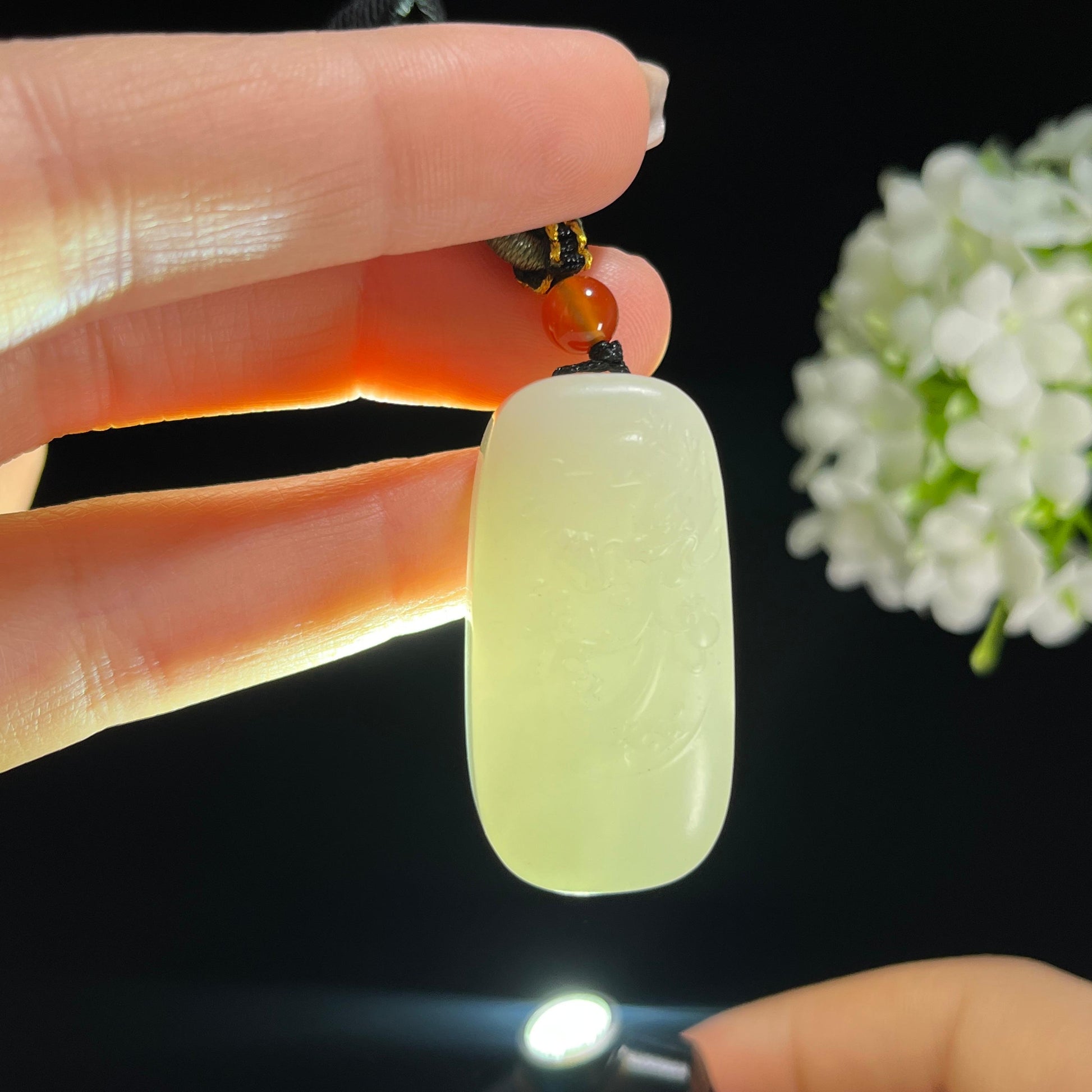 s，和田玉白玉龙雕刻挂件（yc379908）