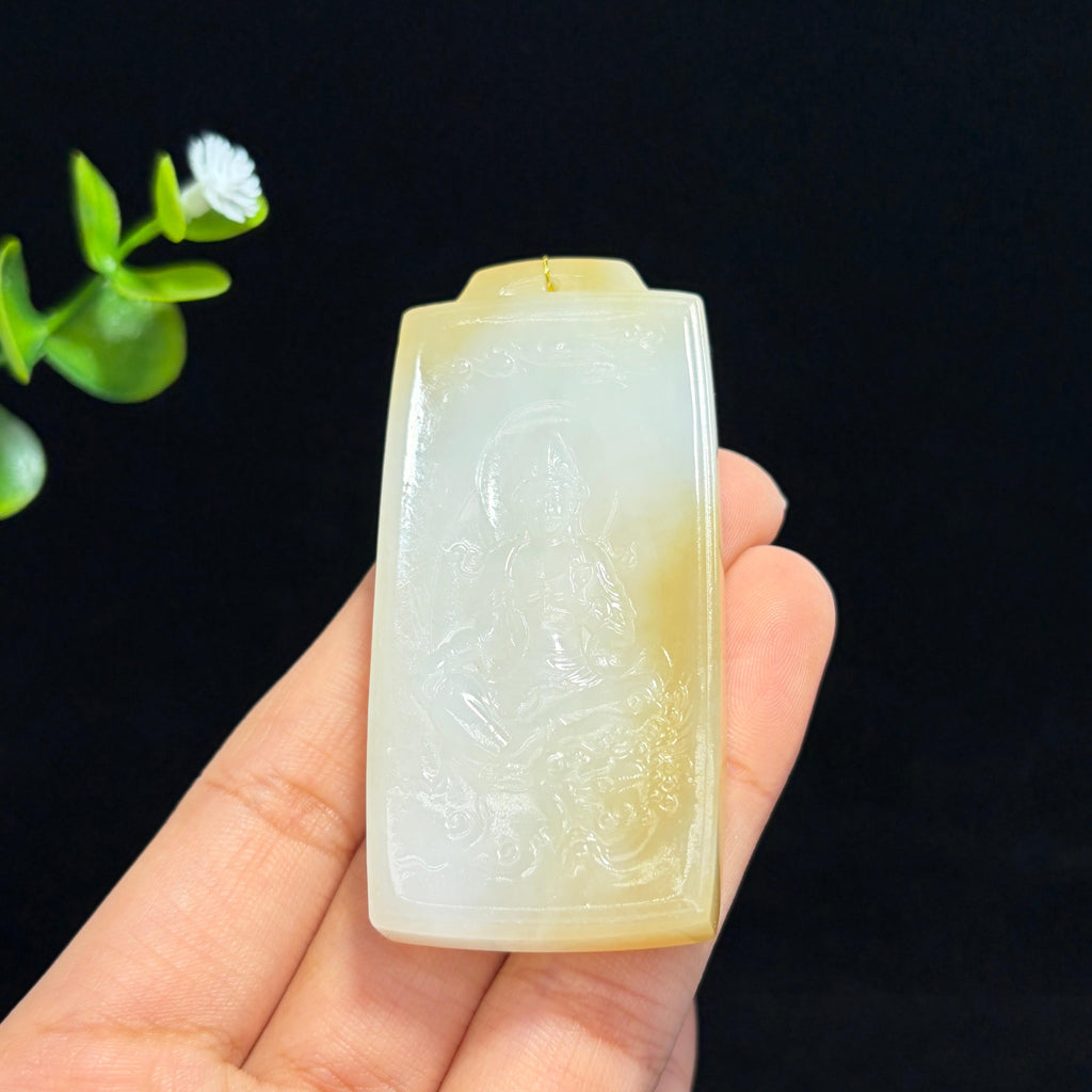 和田糖白玉文殊菩萨挂件（yc776255）