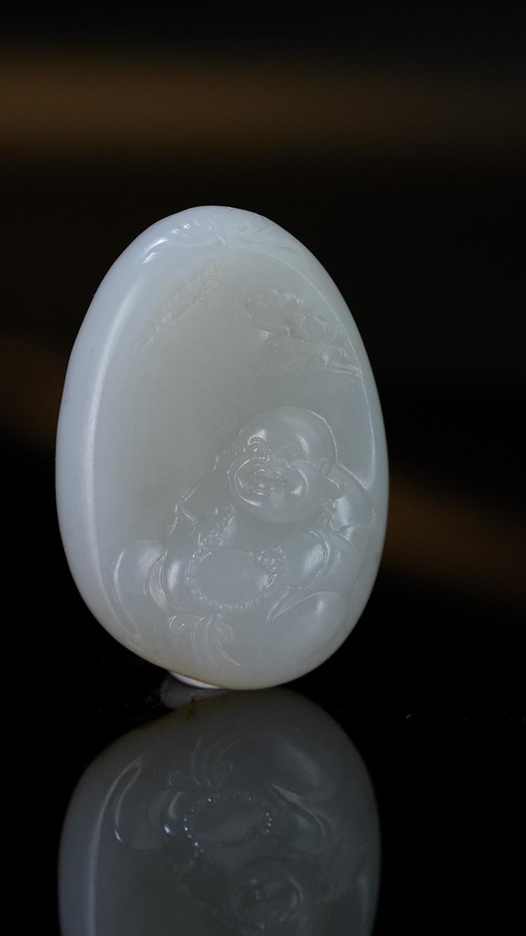 和田玉洒金皮弥勒佛雕件（yc249918）