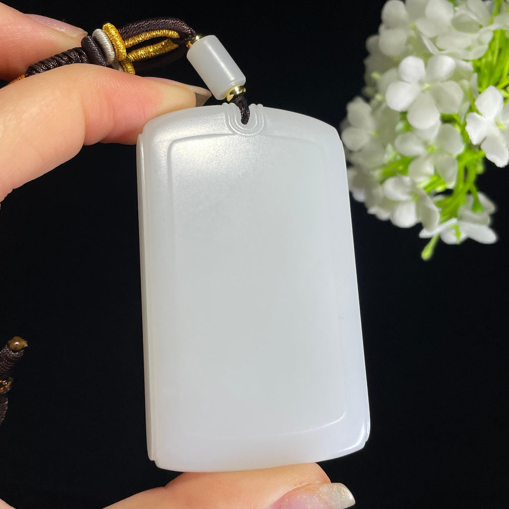 新疆天然和田玉白玉平安无事牌（yc404434）