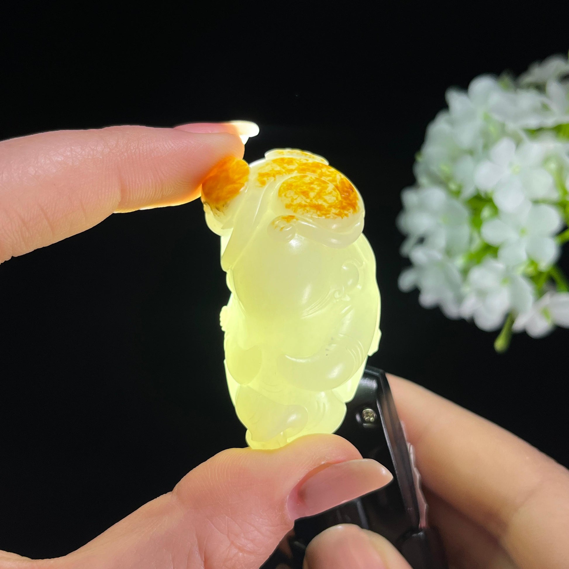 新疆天然和田玉红皮籽料封侯拜相挂件（yc379535）