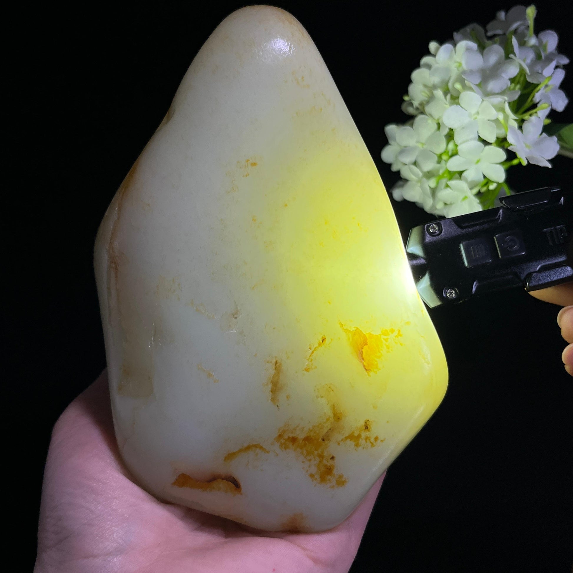 和田玉白玉“金砂漫玉”洒红皮洒金皮籽料（yc350623）