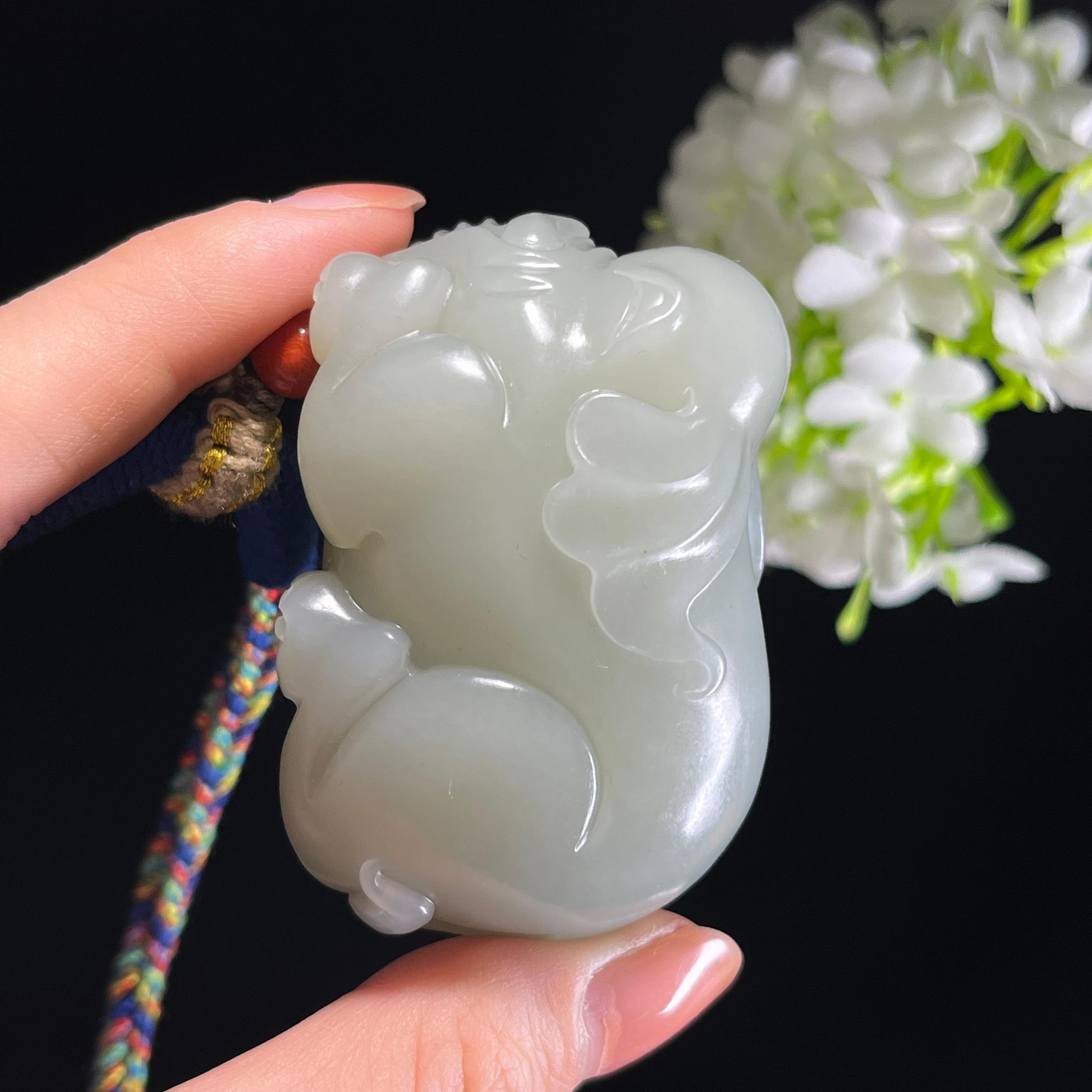 日常视频料，和田玉青白玉“象稳行远”象雕刻把件（yc349567）