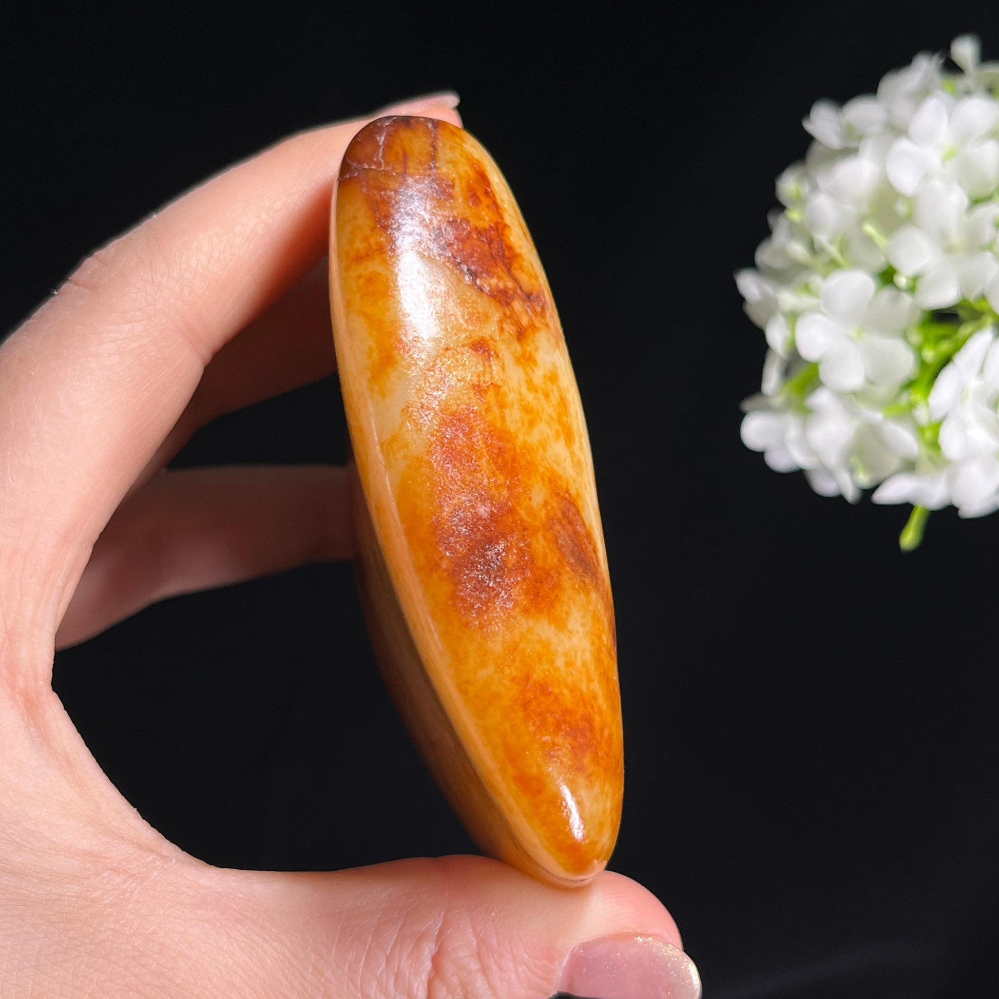 和田玉意境白玉洒金黑红皮“玉漠沙痕”籽料原石（yc297021）
