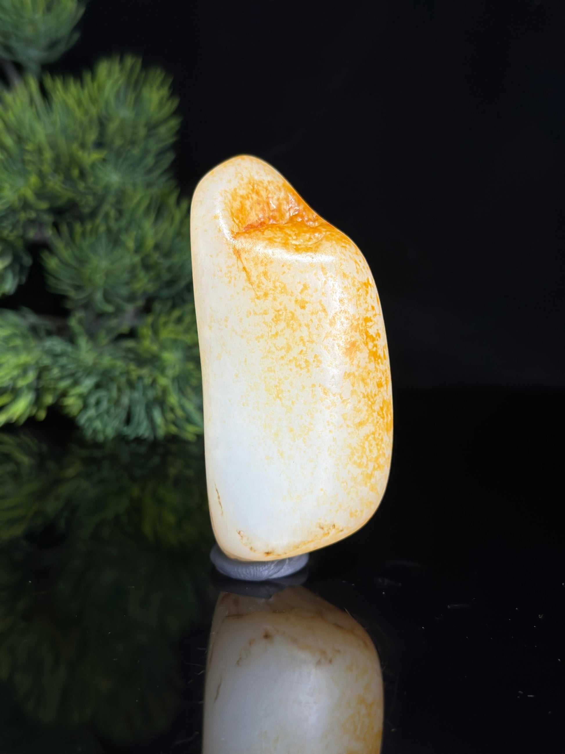 新疆和田玉臻品白玉洒金皮籽料手把件（yc482466）