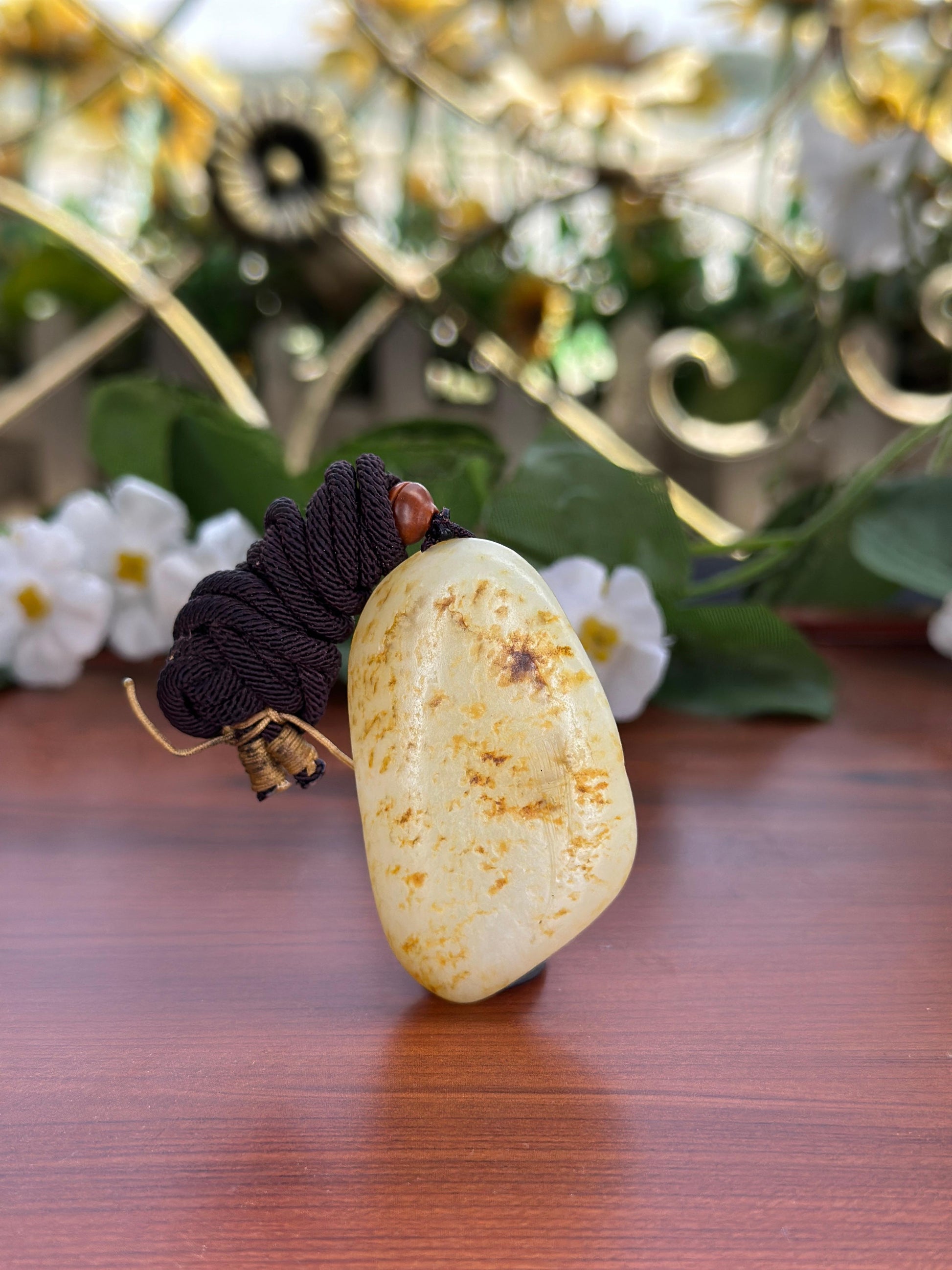 新疆和田玉洒金皮籽料弥勒佛挂件（yc707943）