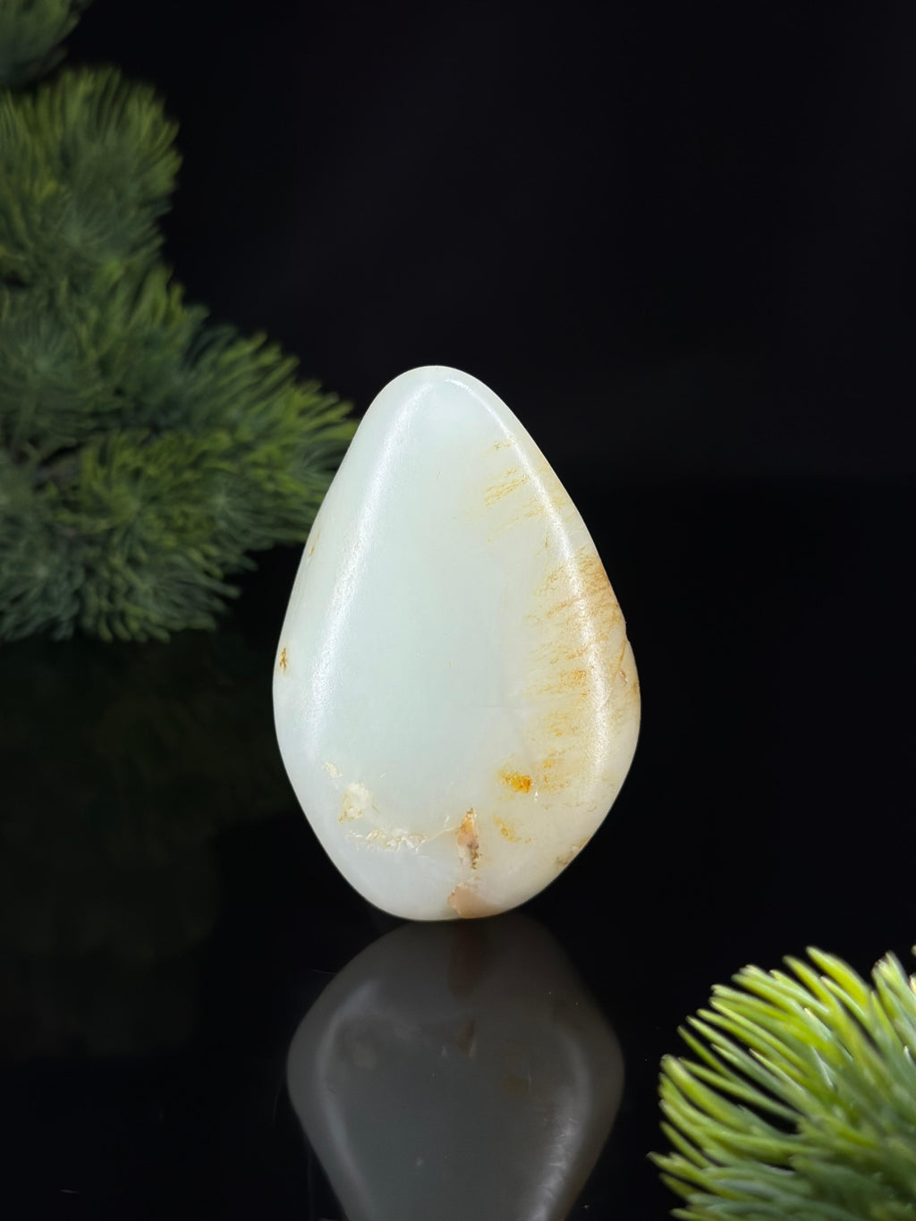 新疆和田玉白玉洒金皮精品籽料手把件（yc478903）