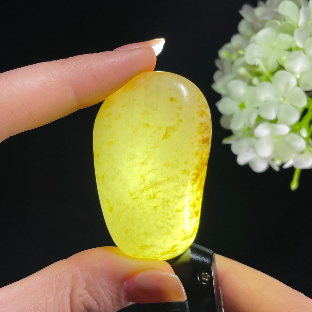 和田玉白玉“星屑落霜”洒金皮籽料（yc391363）