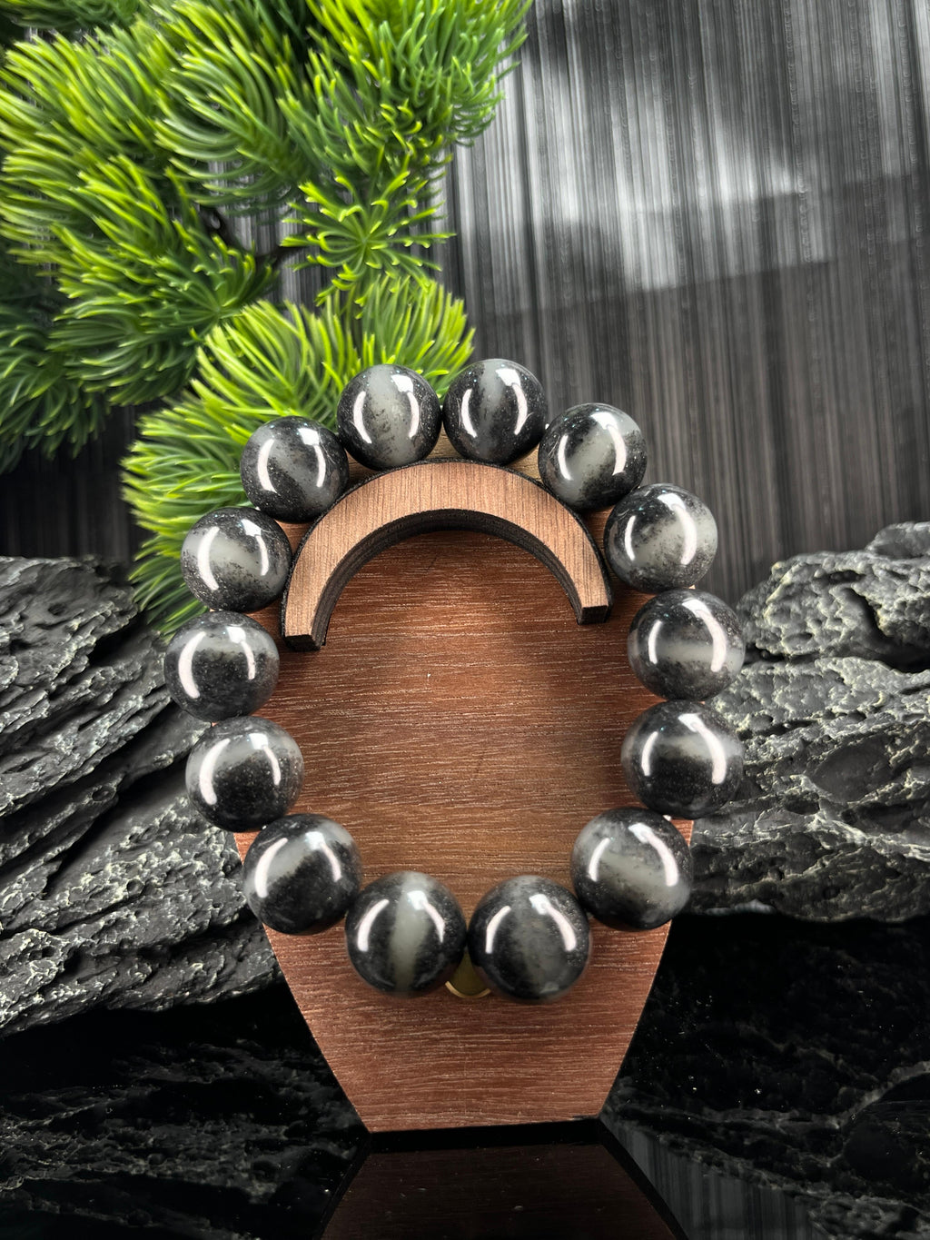 和田玉青花籽料手串（14卡）（yc222793）