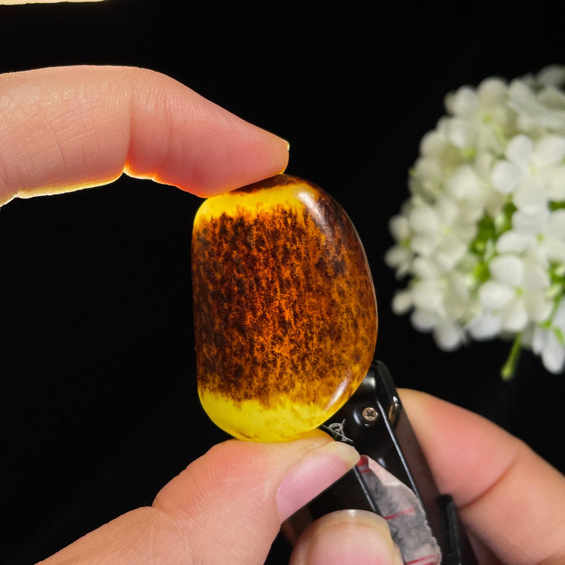 和田玉高青白“墨覆霜天”聚黑皮籽料（yc417231）