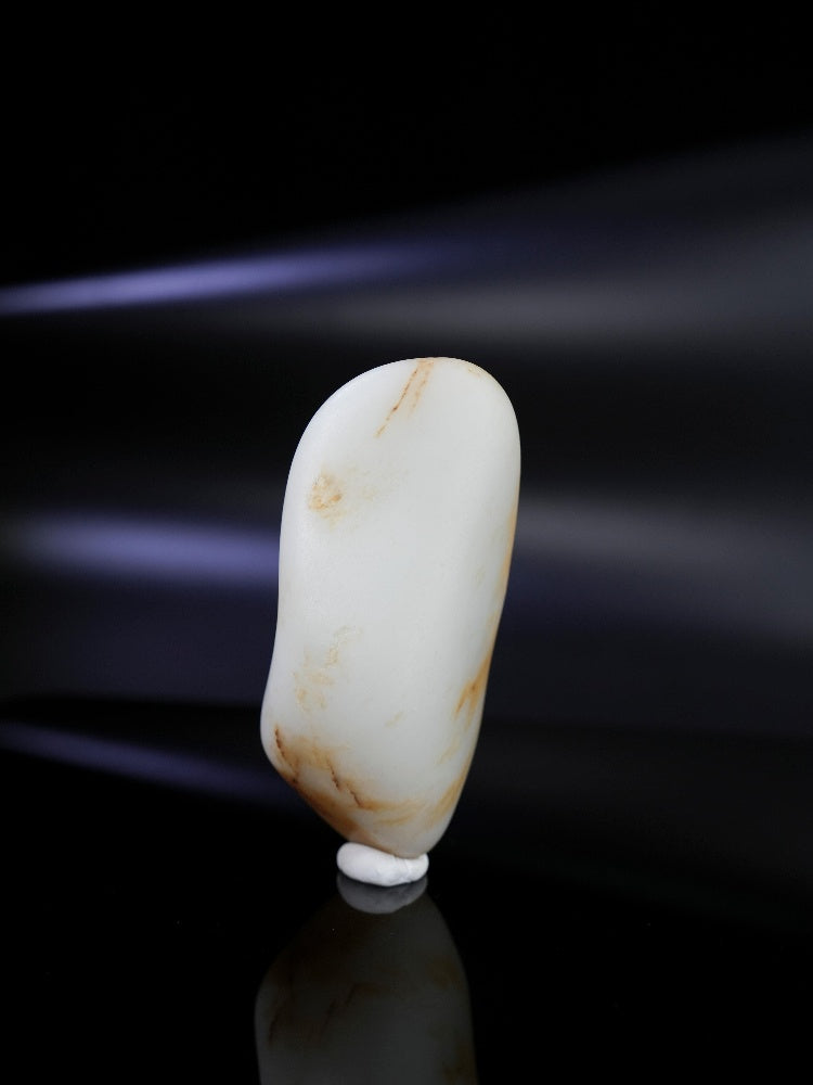 和田玉收藏级“红皮白肉”籽料原石大手把（yc255658）