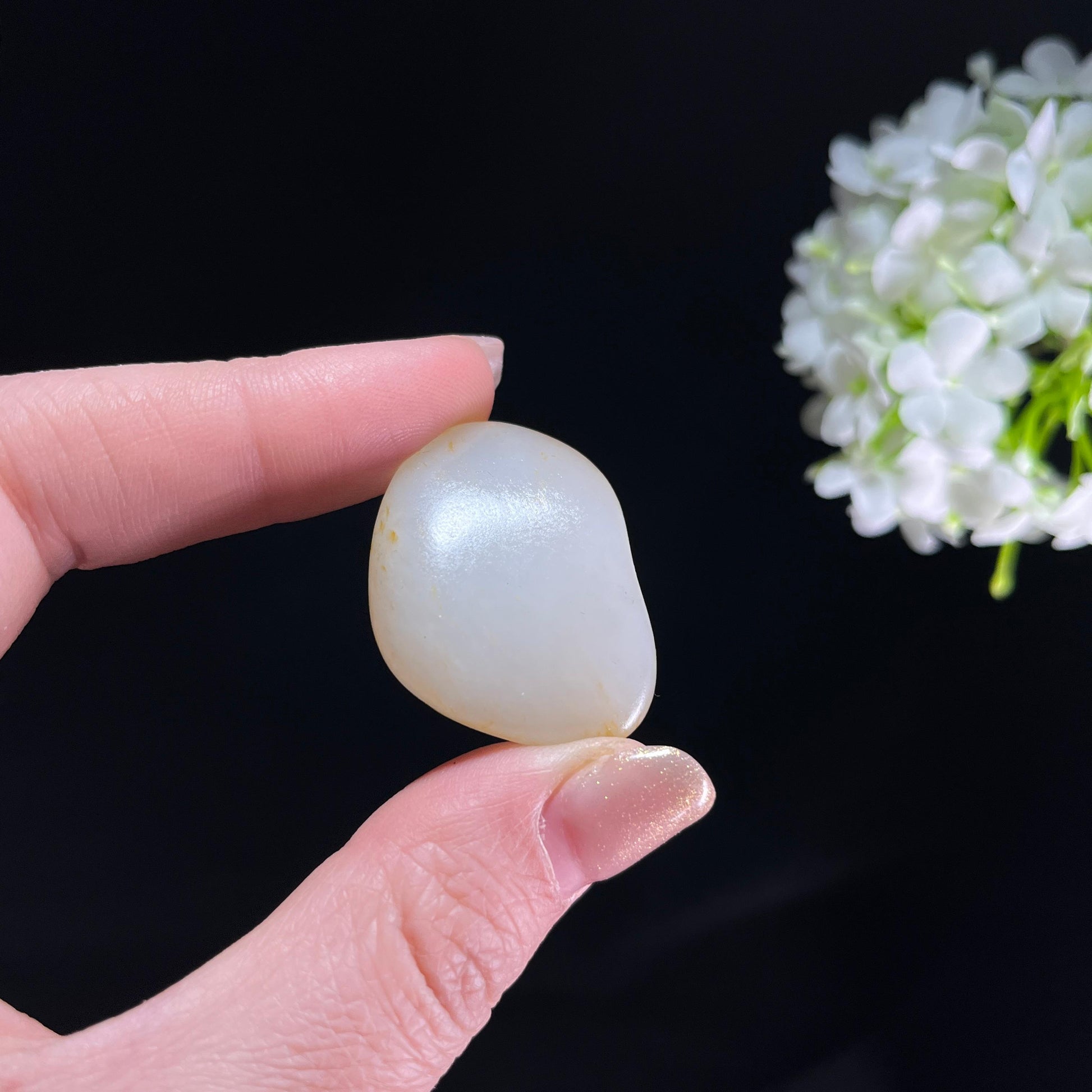 和田玉白玉“秋丝萦玉”洒金皮籽料（yc350848）