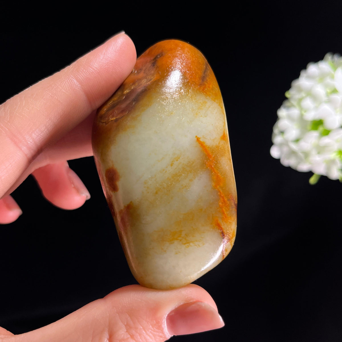 和田玉青白玉聚红皮“秋峦尽染”籽料原石（yc286273）