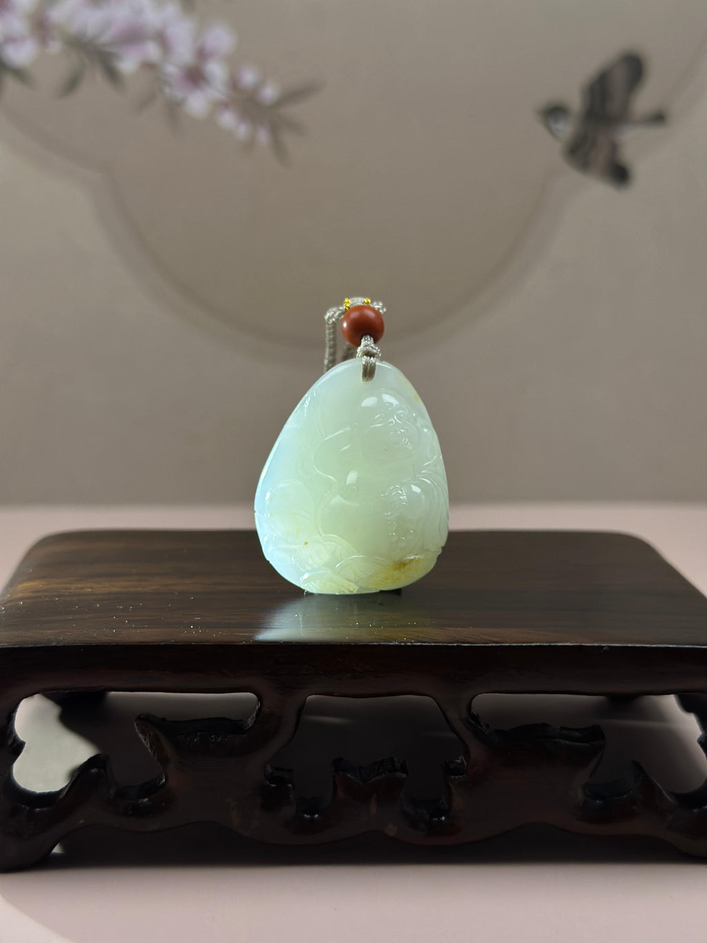 精品新疆和田玉白玉籽料弥勒佛挂件（yc766542）