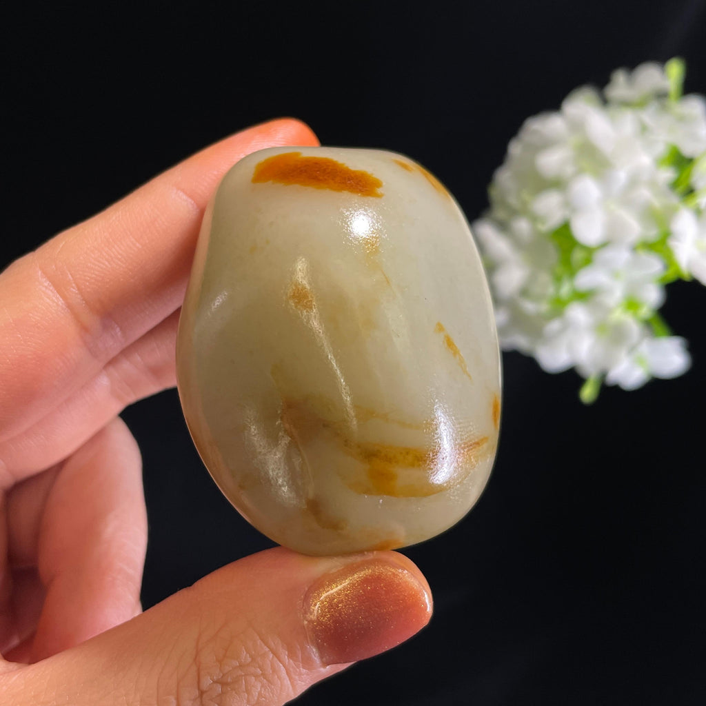 和田玉青白玉“金溪穿岭”聚黄皮籽料（yc375262）