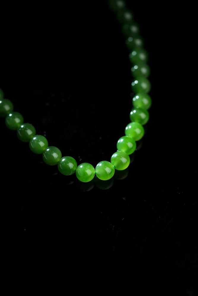 新疆天然和田玉碧玉项链4（yc253340）