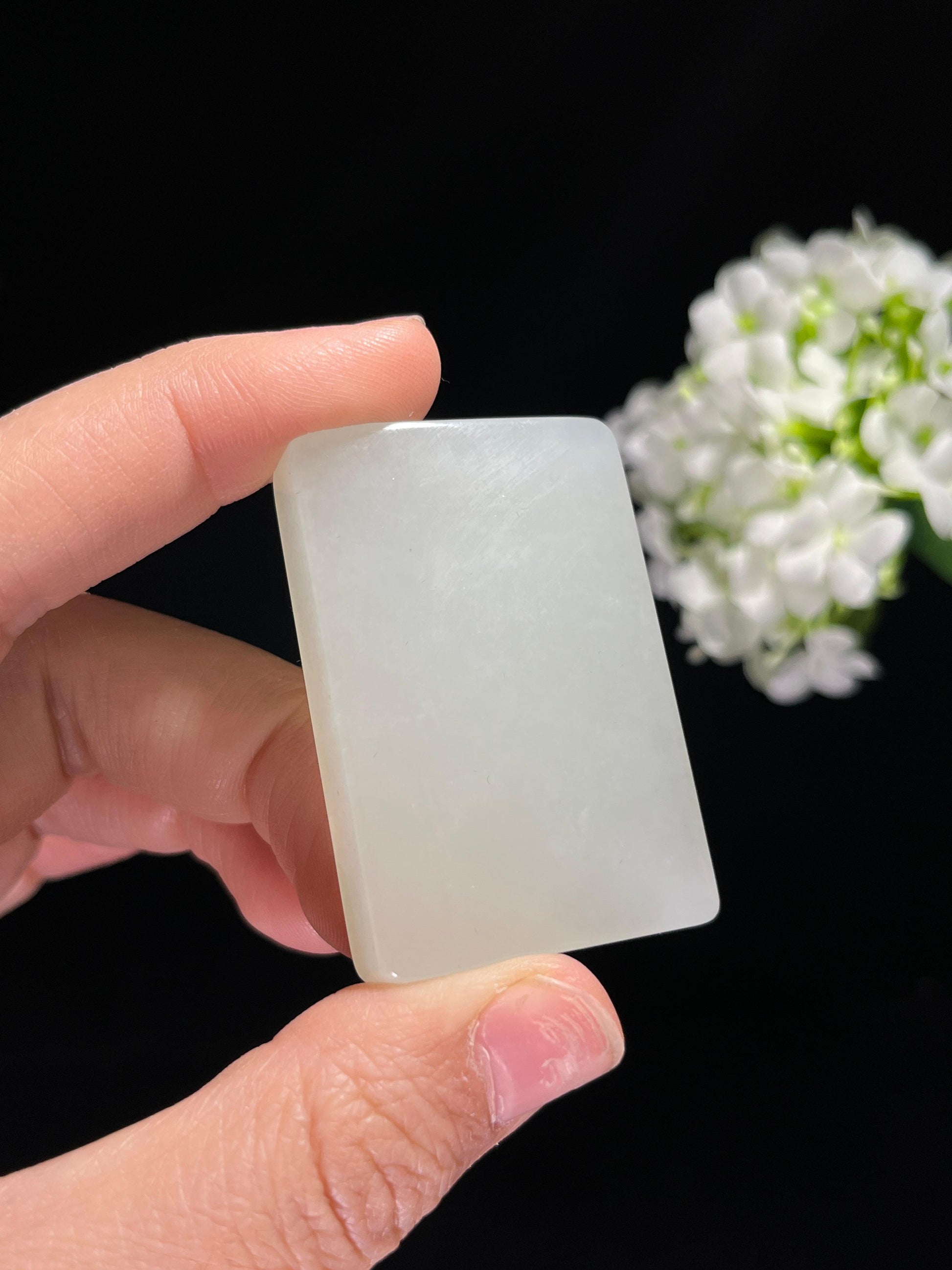 天然和田玉白玉平安无事牌（yc259169）