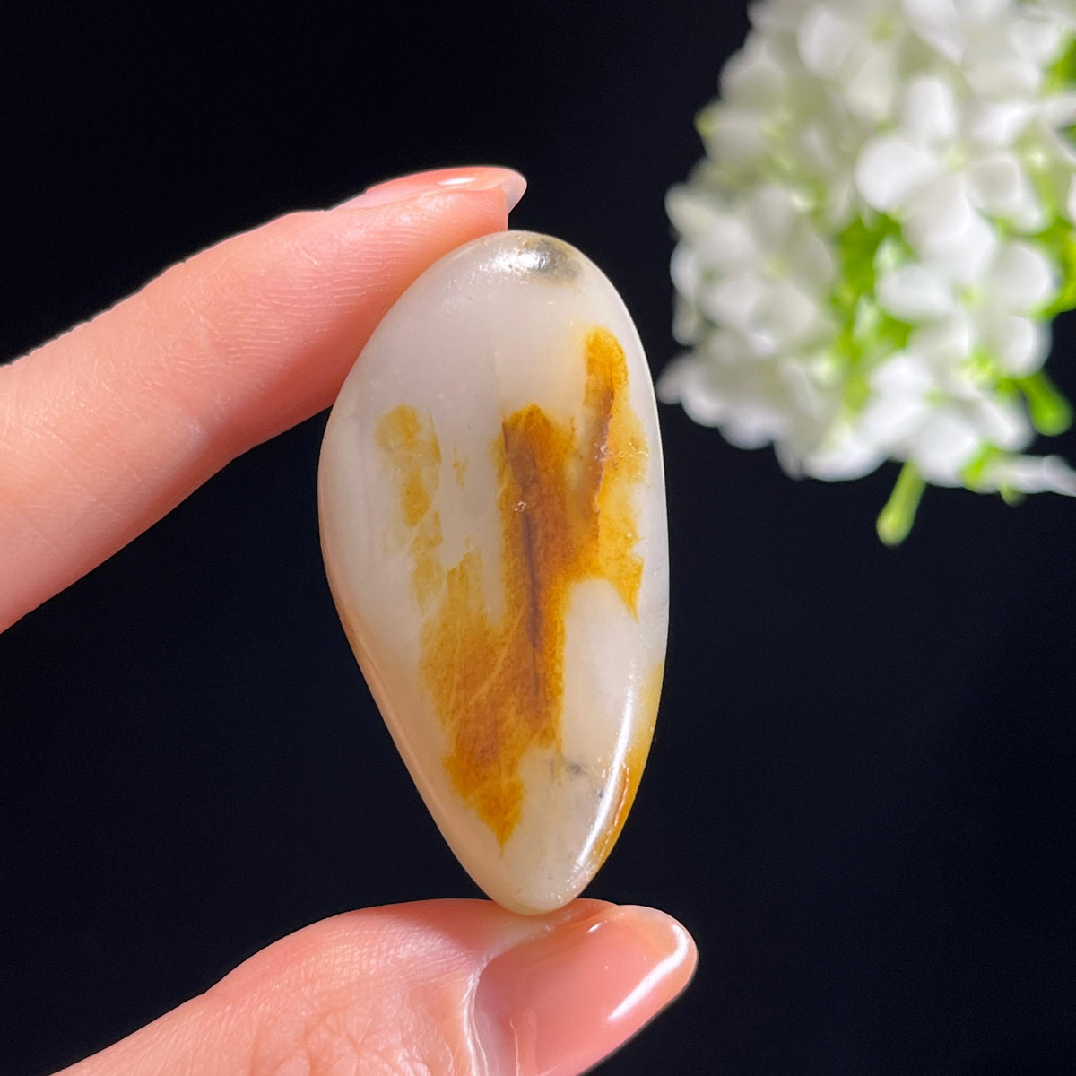 和田玉白玉“霜叶纹玉”黄皮洒金皮籽料（yc351435）