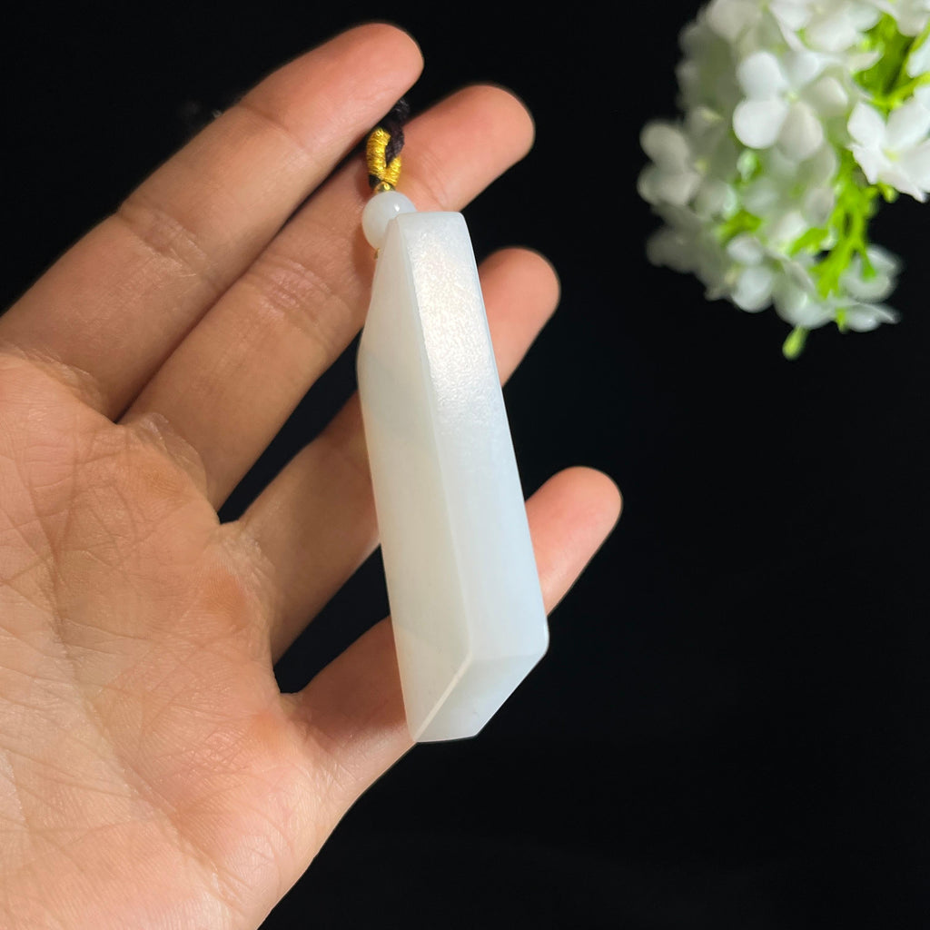 新疆天然和田玉羊脂白玉无事牌（yc349366）