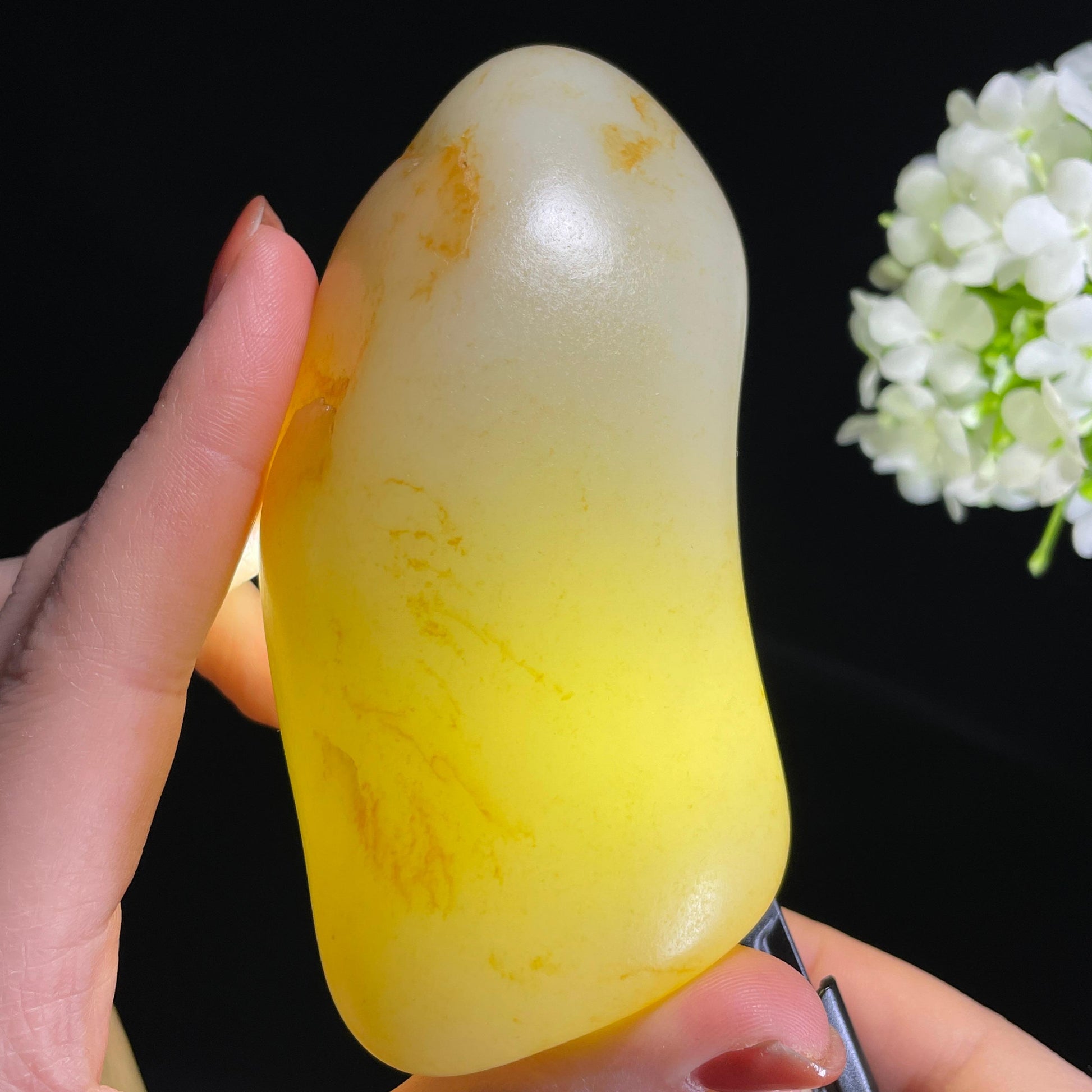 新疆天然和田玉“金缕拂霜”洒金皮籽料（yc318948）