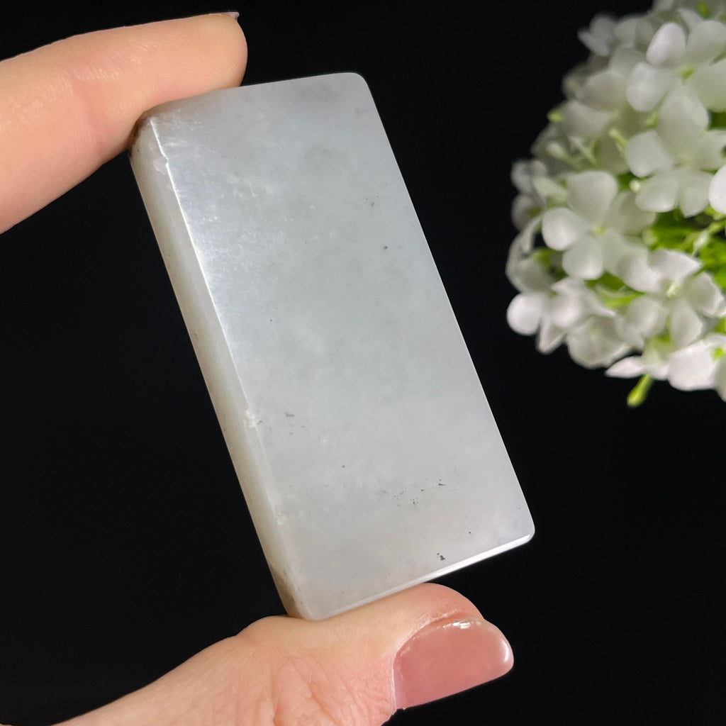 和田玉带墨青花“烟岚叠翠”籽料雕刻挂件（yc284607）