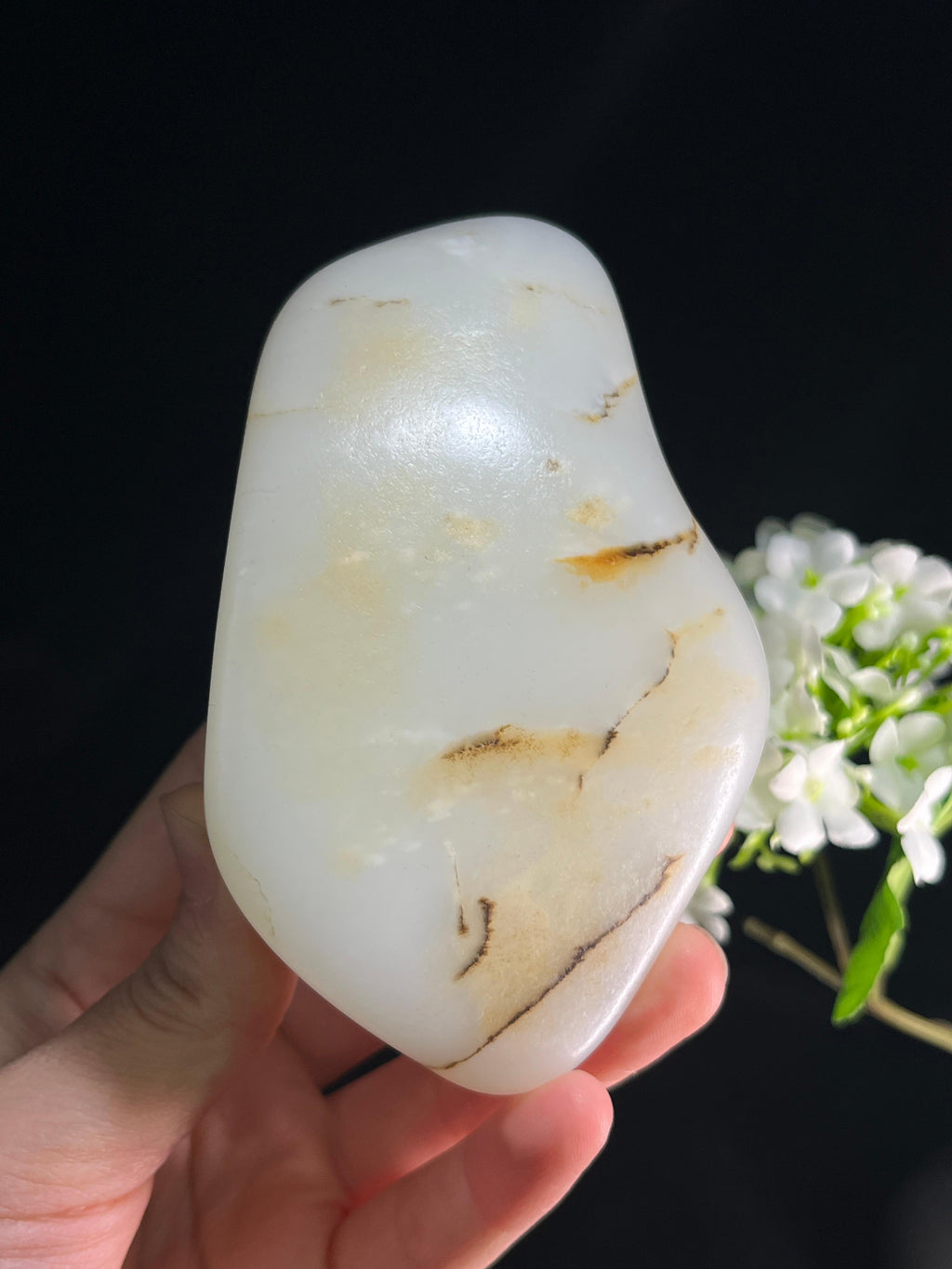 新疆和田玉羊脂白玉收藏级洒金皮籽料原石（yc252906）