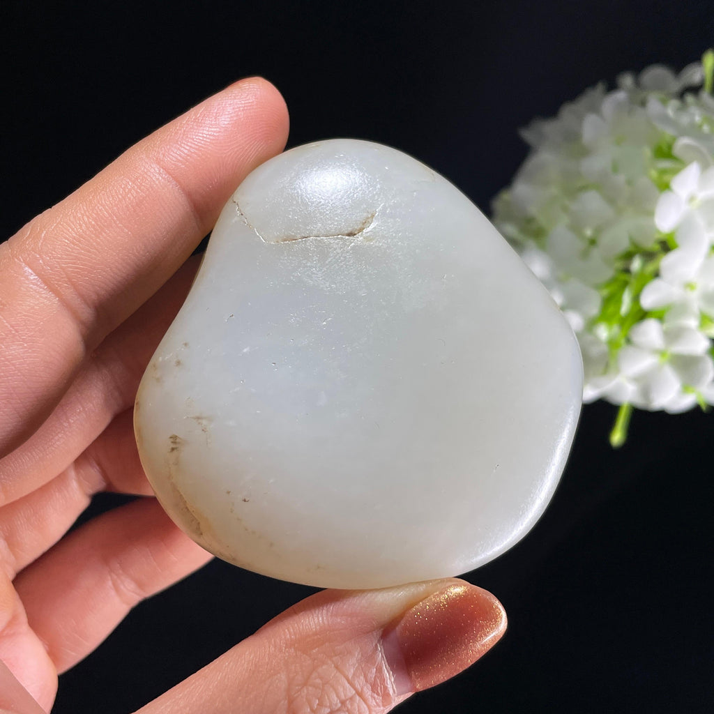 和田玉白玉“清川素影”淡洒金皮籽料（yc392621）