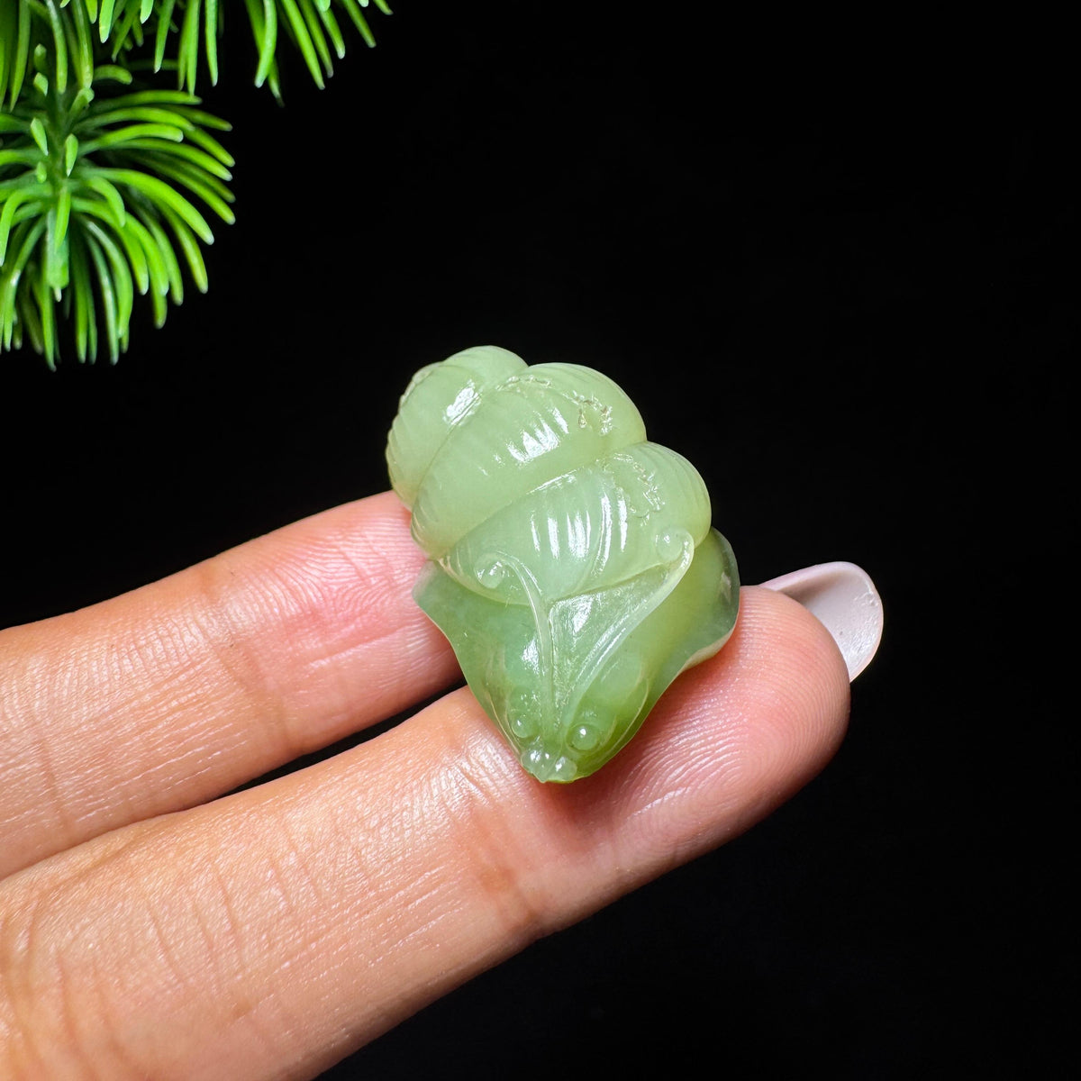 和田玉山料翠青蜗牛（yc731224）
