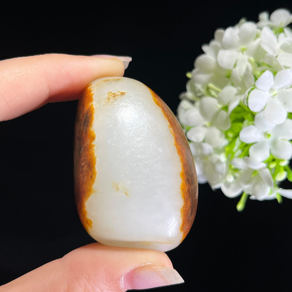 和田玉红皮白肉“枫落霜天”双面皮籽料（yc413347）