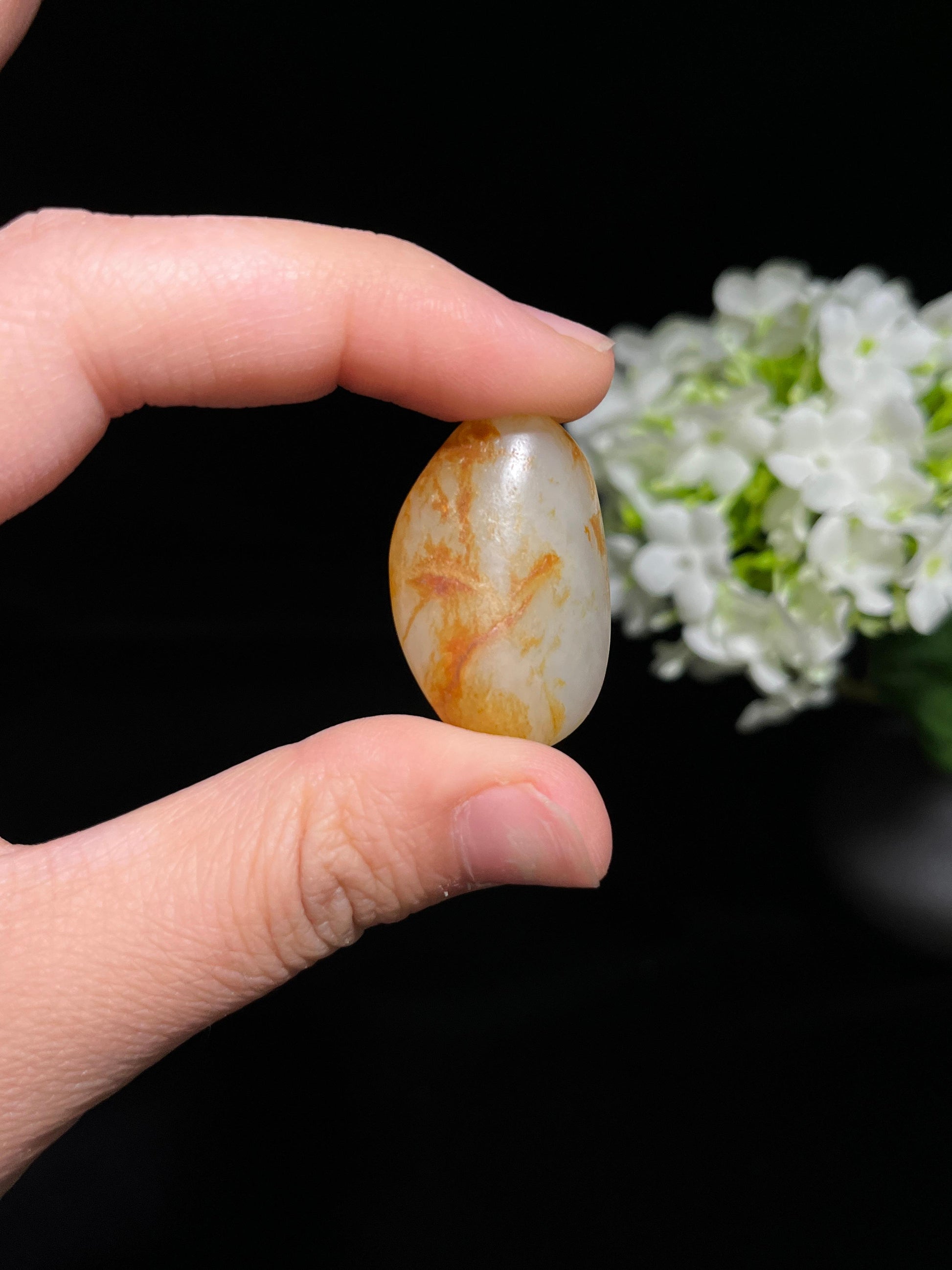 和田玉红皮（洒金皮）白肉籽料原石（yc249846）