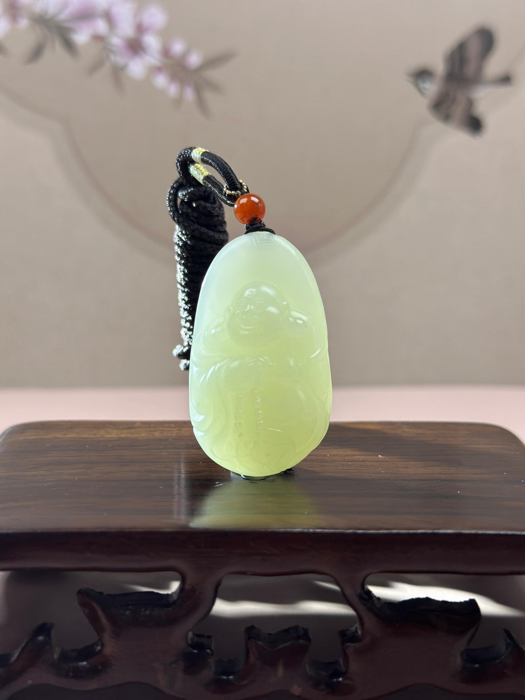 新疆和田玉白玉籽料弥勒佛挂件（yc766471）