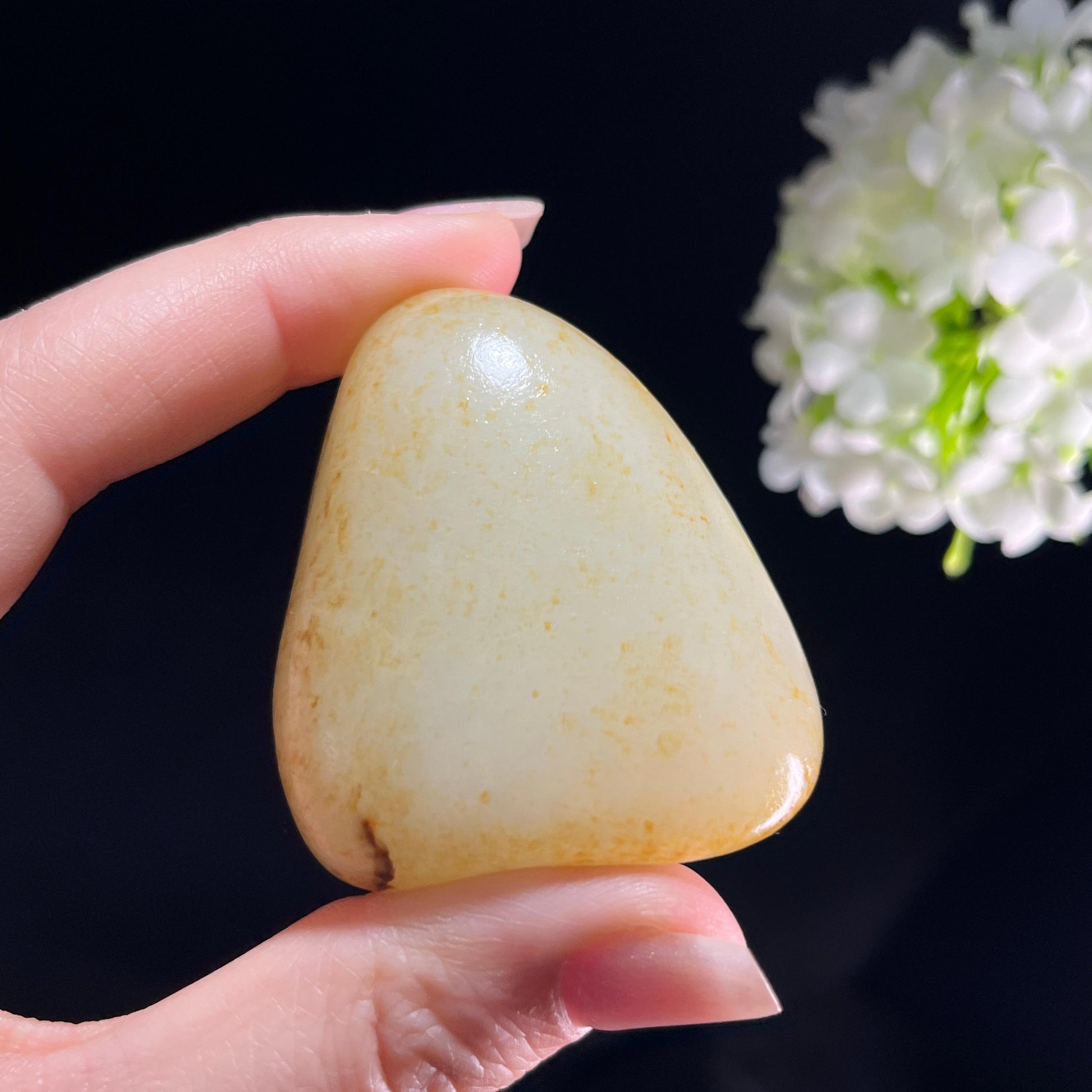 和田玉白玉“星砂衔月”洒金皮籽料（yc360484）