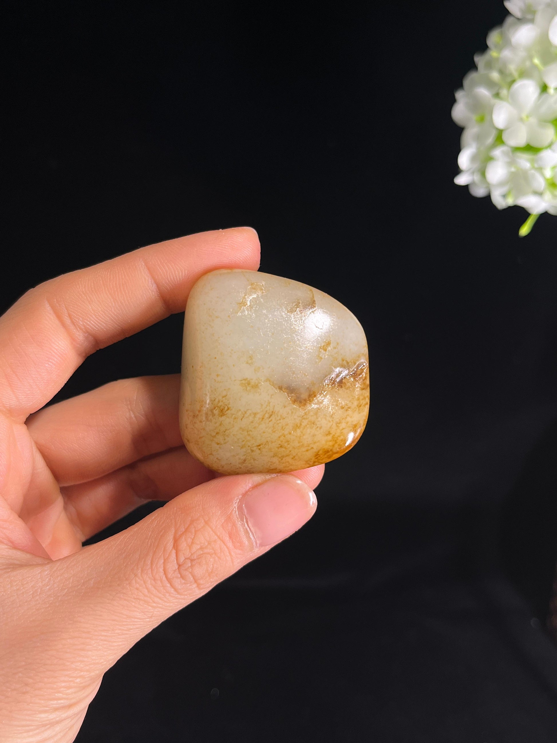 新疆天然和田玉白玉洒金皮籽料原石（yc272793）