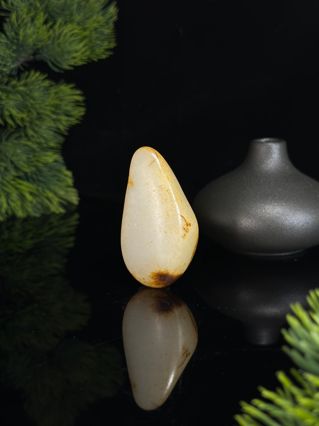 新疆和田玉白玉洒金皮黑红皮臻品挂件籽（yc470862）