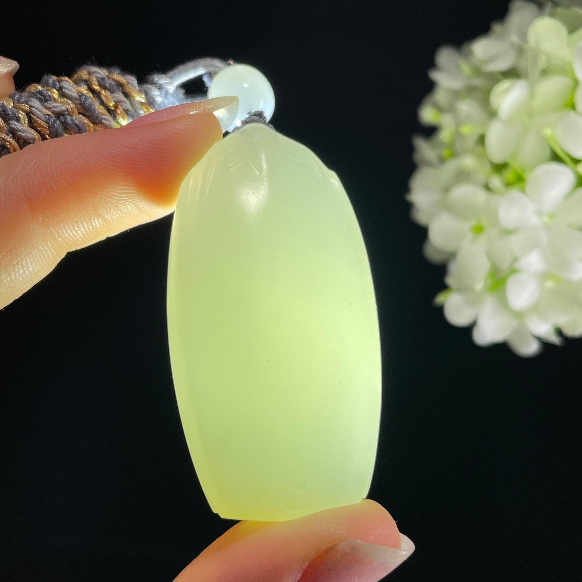 和田玉羊脂白玉“月白风清”籽料无事牌（yc327464）