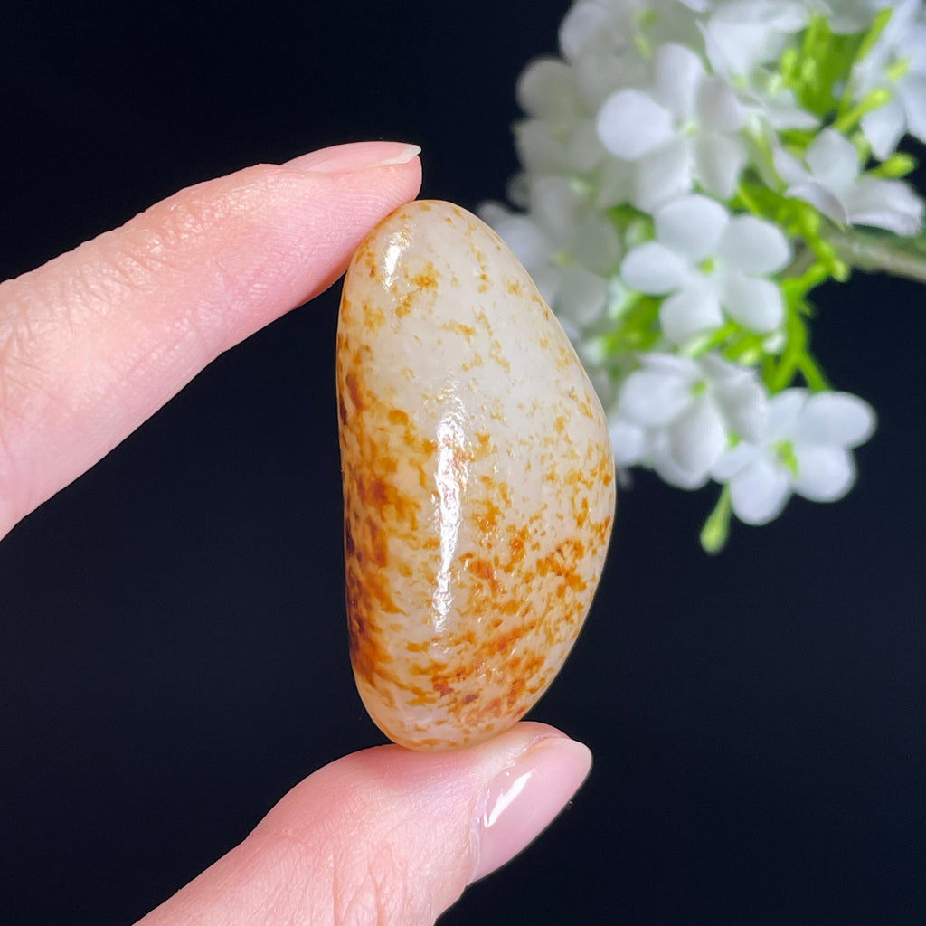 和田玉高青白“星河碎玉”洒金洒红皮籽料（yc327211）