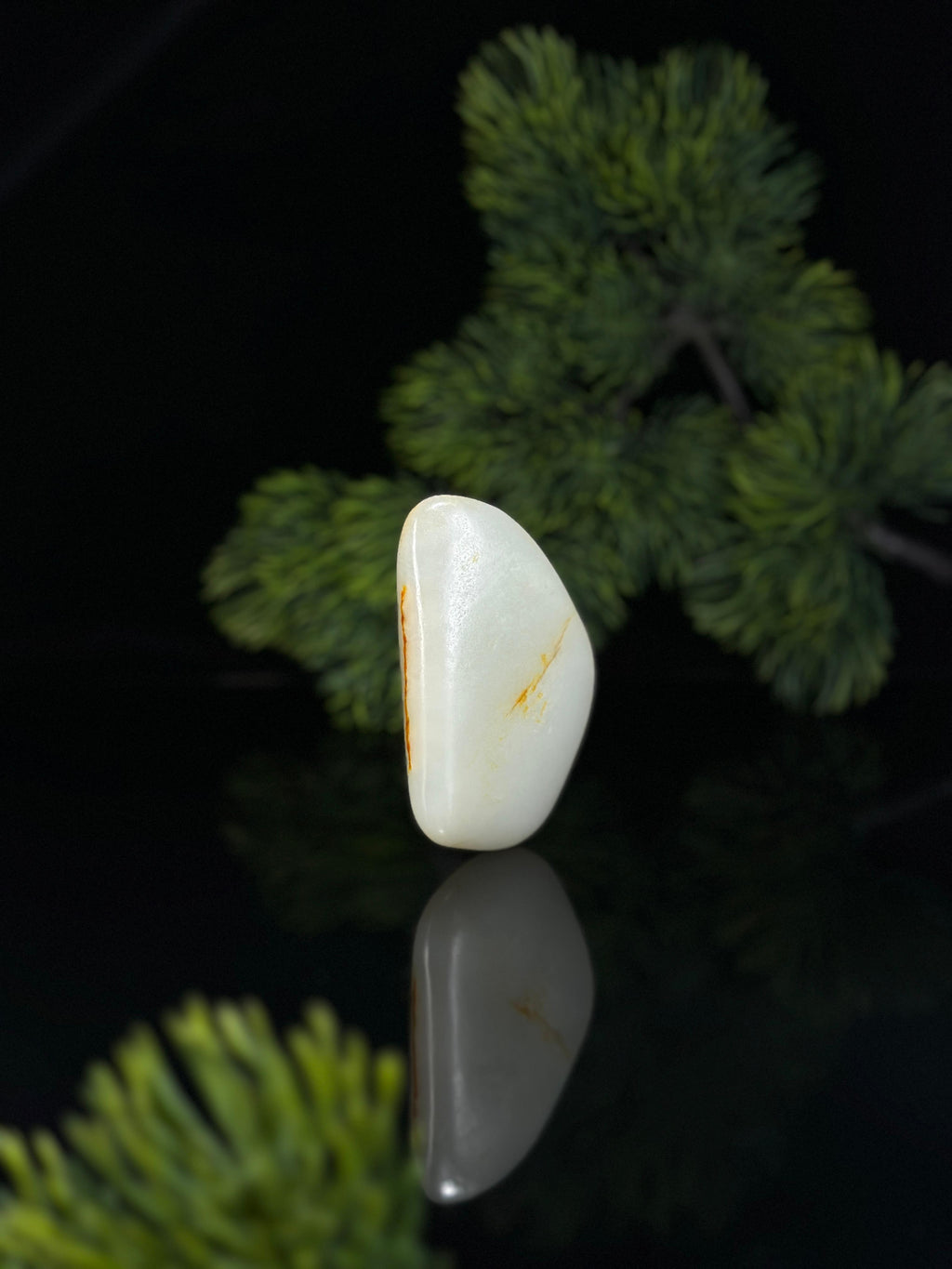新疆和田玉白玉洒红皮精品籽料手把件（yc504801）