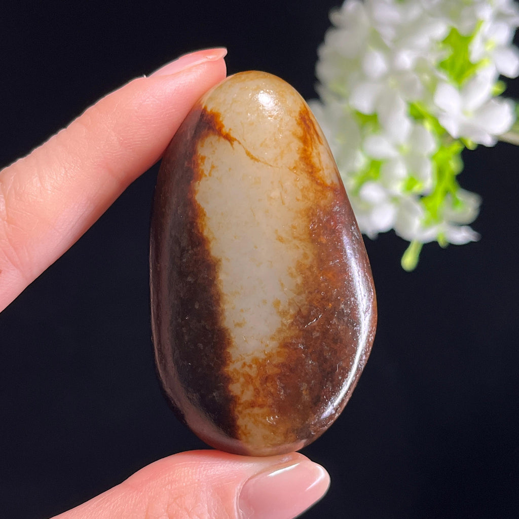 和田玉青白玉“墨山明月”秋梨皮聚黑皮籽料（yc361924）