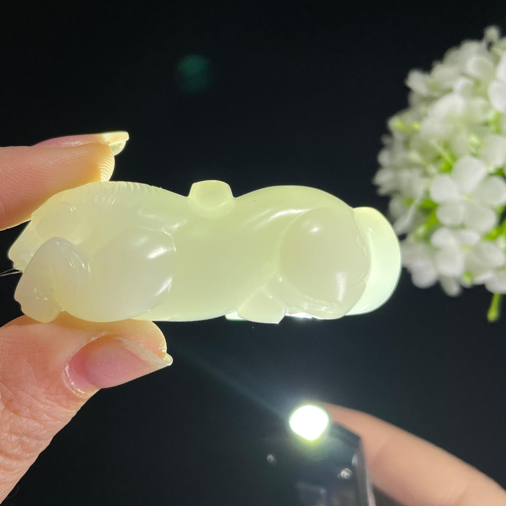 和田玉羊脂白玉马到成功挂件（yc407742）